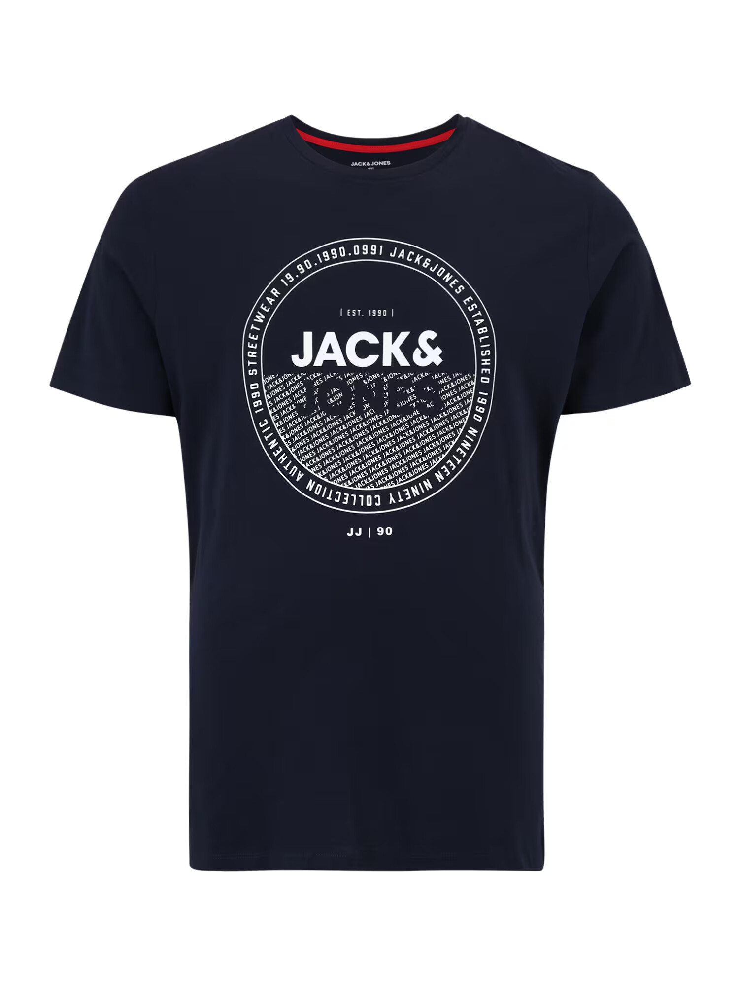 Jack & Jones Plus Тениска 'RALF' нейви синьо / бяло - Pepit.bg