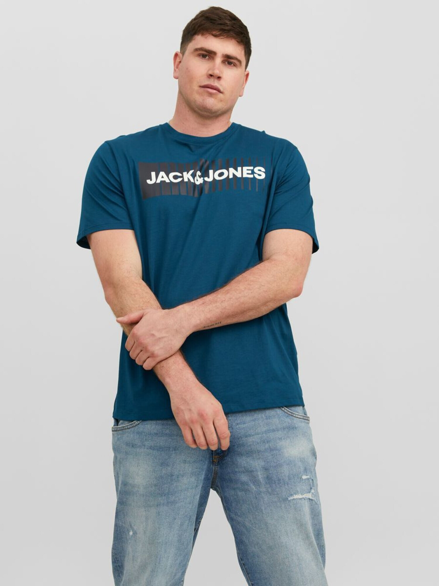 Jack & Jones Plus Тениска синьо / черно / бяло - Pepit.bg