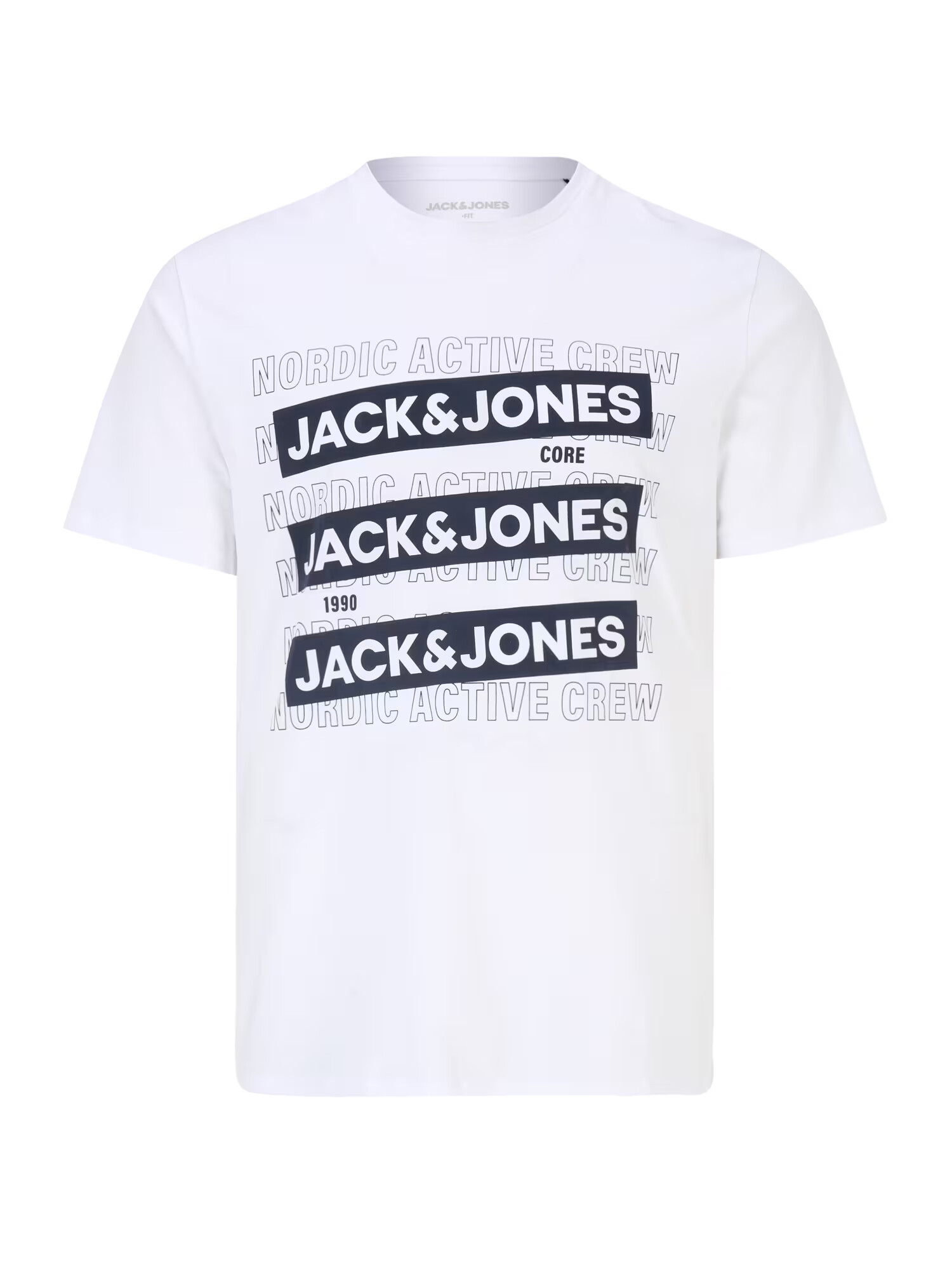 Jack & Jones Plus Тениска 'SPIRIT' нейви синьо / бяло - Pepit.bg