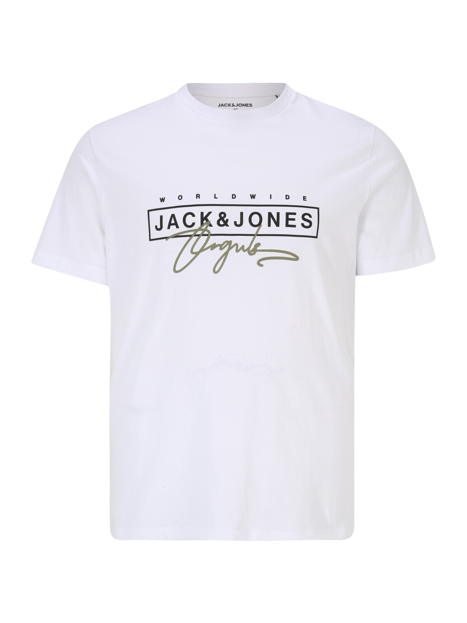 Jack & Jones Plus Тениска 'SPLASH' каки / черно / бяло - Pepit.bg