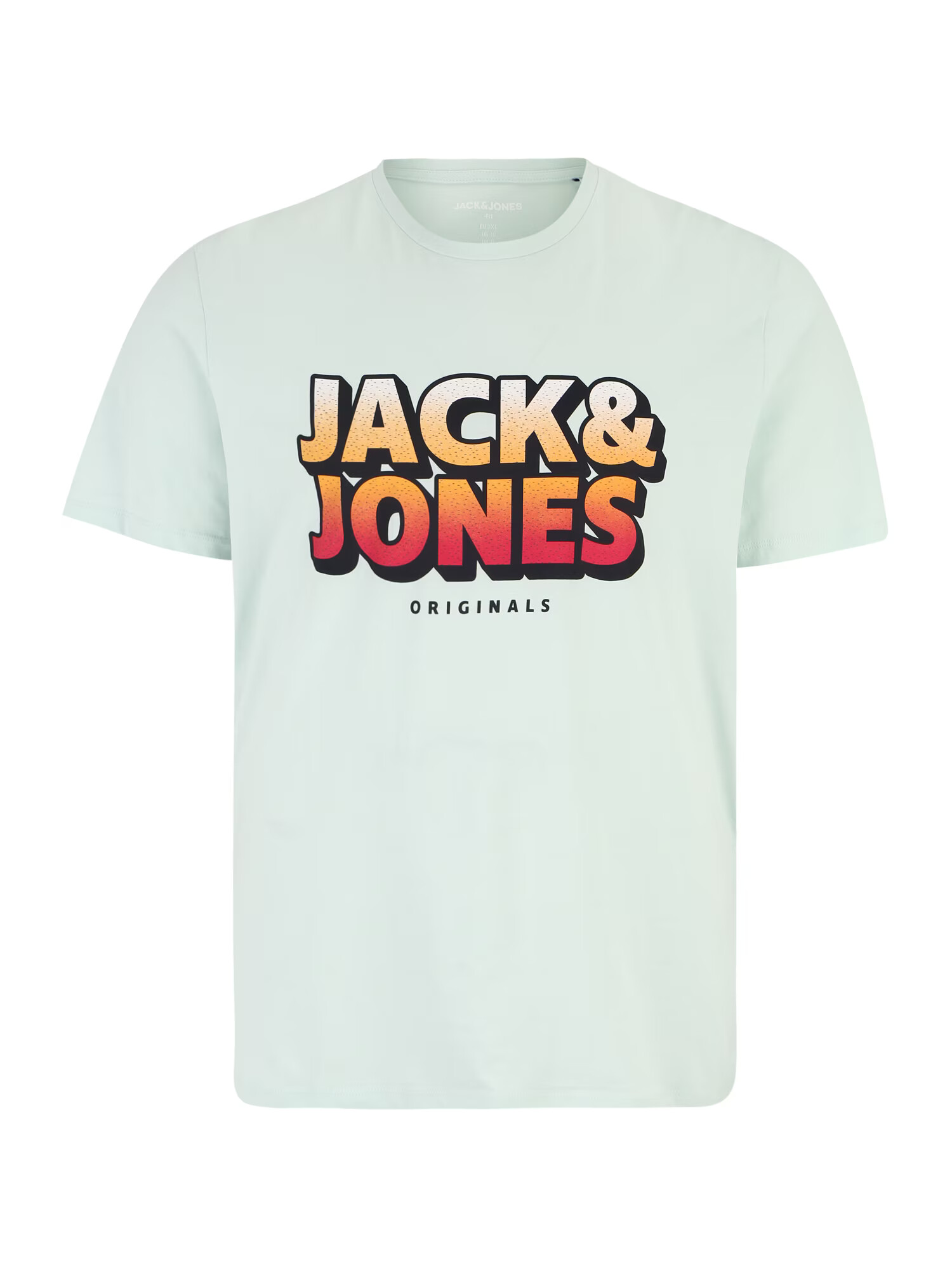 Jack & Jones Plus Тениска тюркоазен / светлооранжево / червено / черно - Pepit.bg