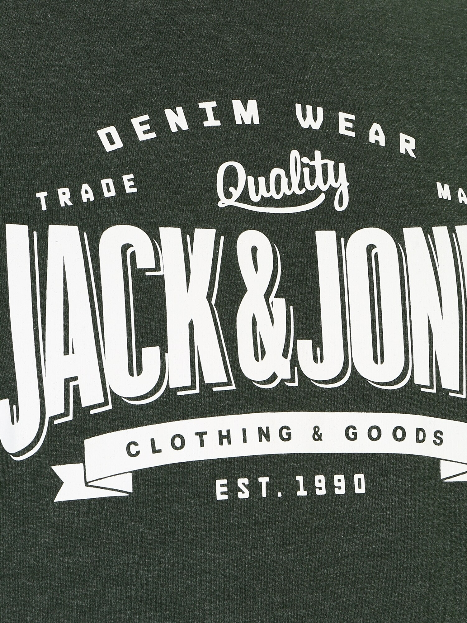 Jack & Jones Plus Тениска тъмнозелено / бяло - Pepit.bg