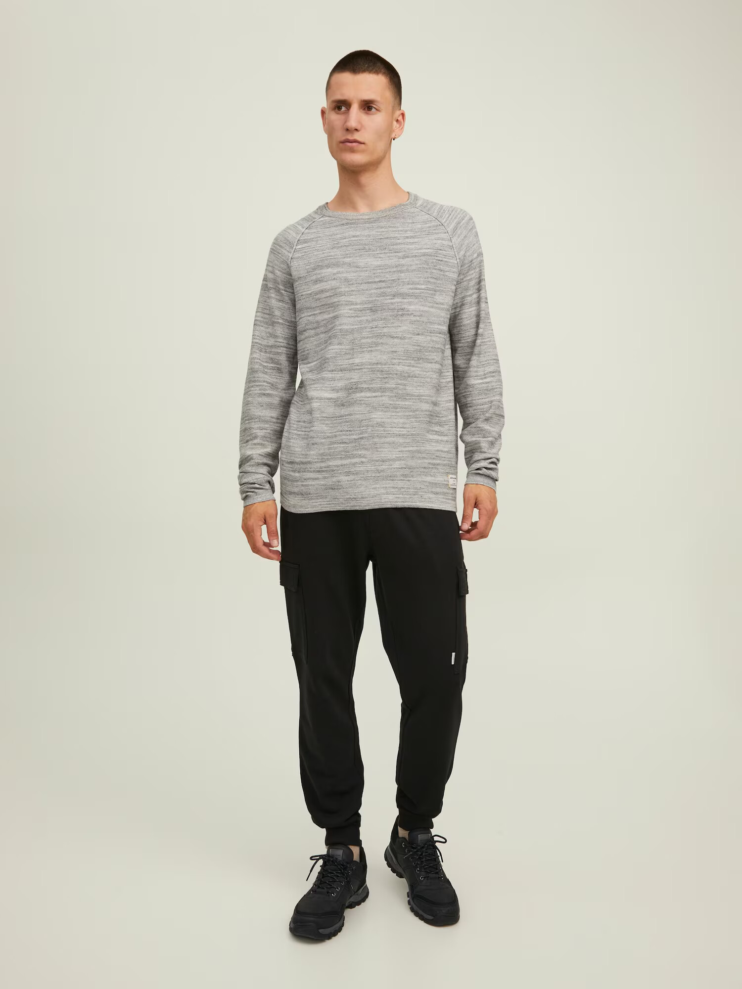 JACK & JONES Пуловер 'Berg' сив меланж - Pepit.bg