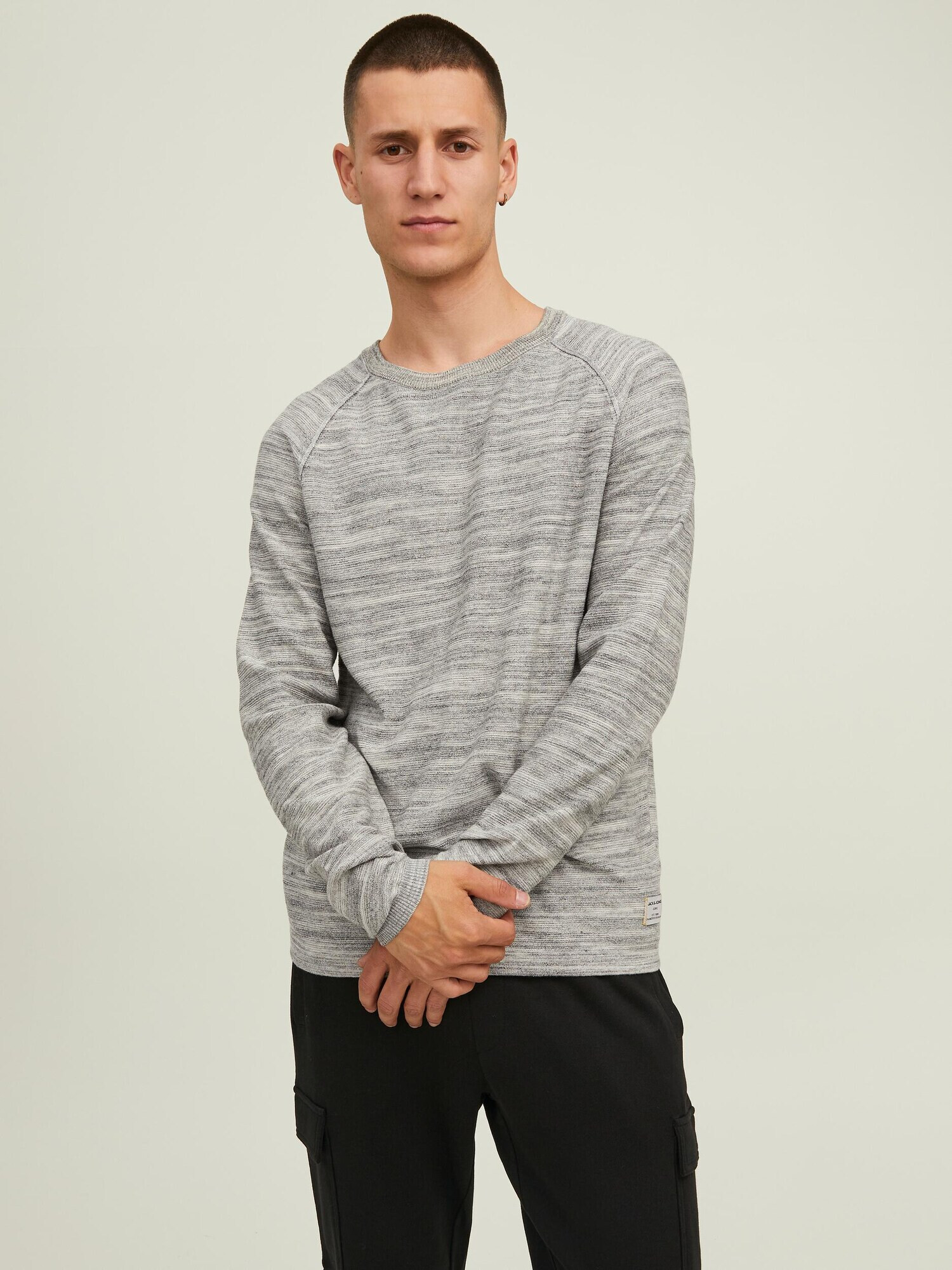 JACK & JONES Пуловер 'Berg' сив меланж - Pepit.bg