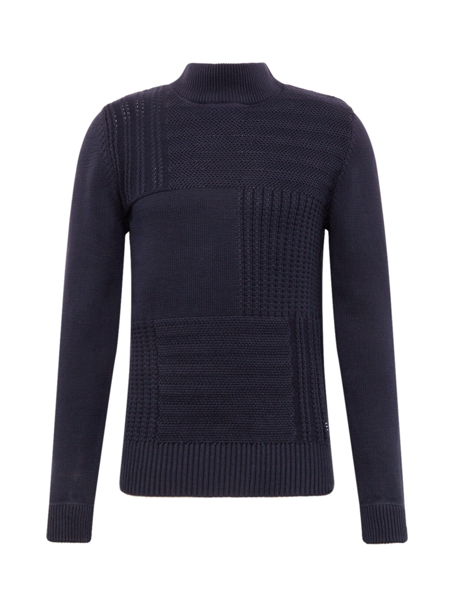 JACK & JONES Пуловер 'JPRARVIN KNIT HIGH NECK' нейви синьо - Pepit.bg