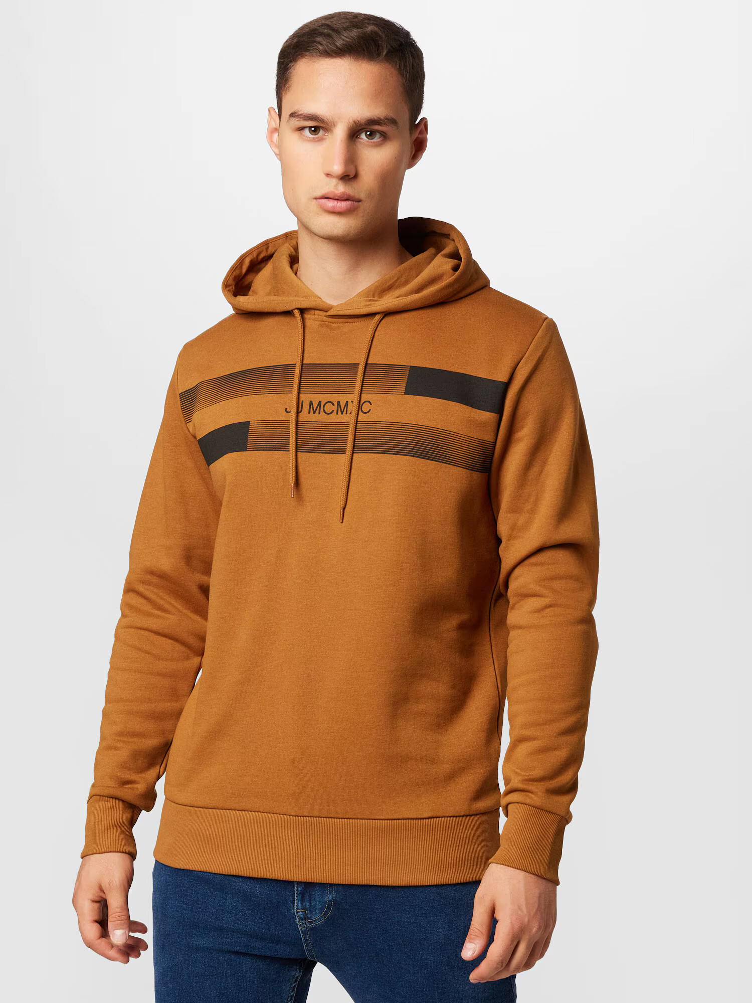 JACK & JONES Суичър 'ADAM' карамел / черно - Pepit.bg