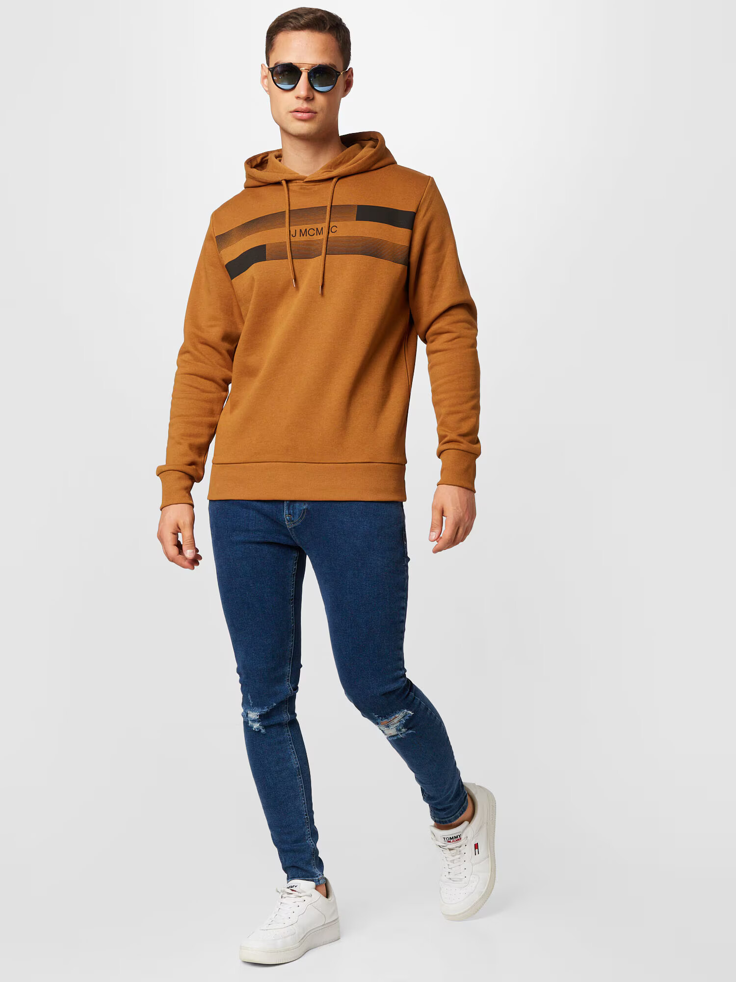 JACK & JONES Суичър 'ADAM' карамел / черно - Pepit.bg