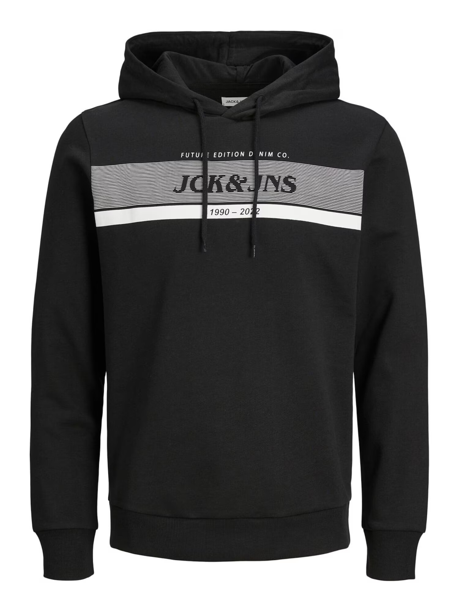 JACK & JONES Суичър 'ALEX' черно / бяло - Pepit.bg