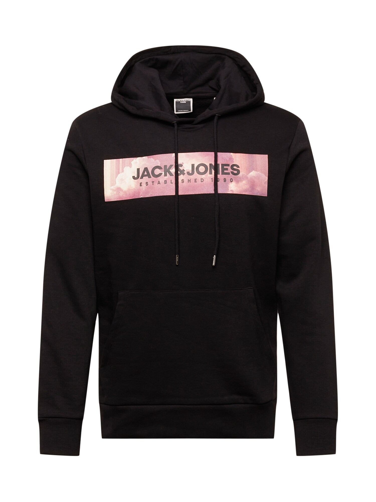 JACK & JONES Суичър 'Anniv' бургундово червено / черно / бяло - Pepit.bg