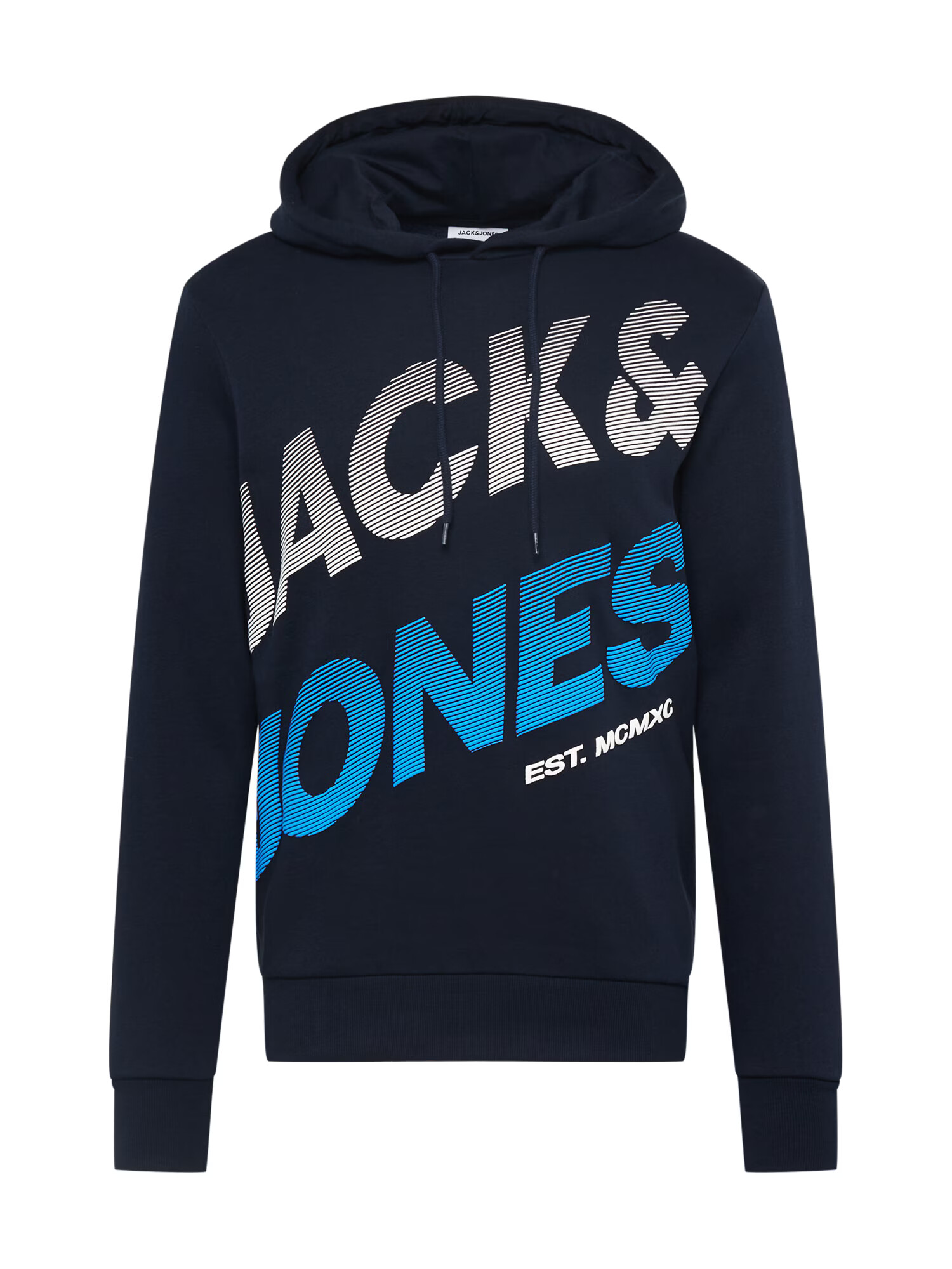 JACK & JONES Суичър 'FORMATION' нейви синьо / лазурно синьо / бяло - Pepit.bg