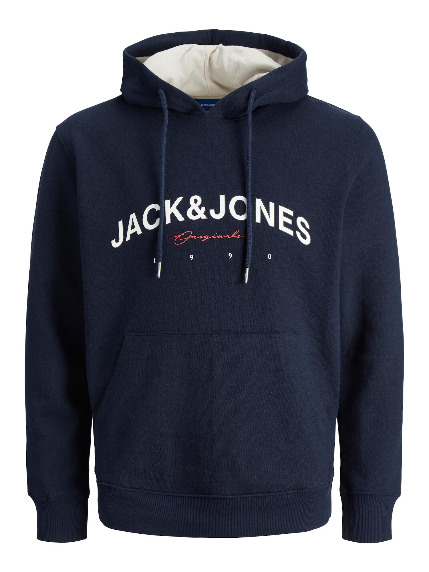 JACK & JONES Суичър 'Friday' нейви синьо / светлочервено / бяло - Pepit.bg