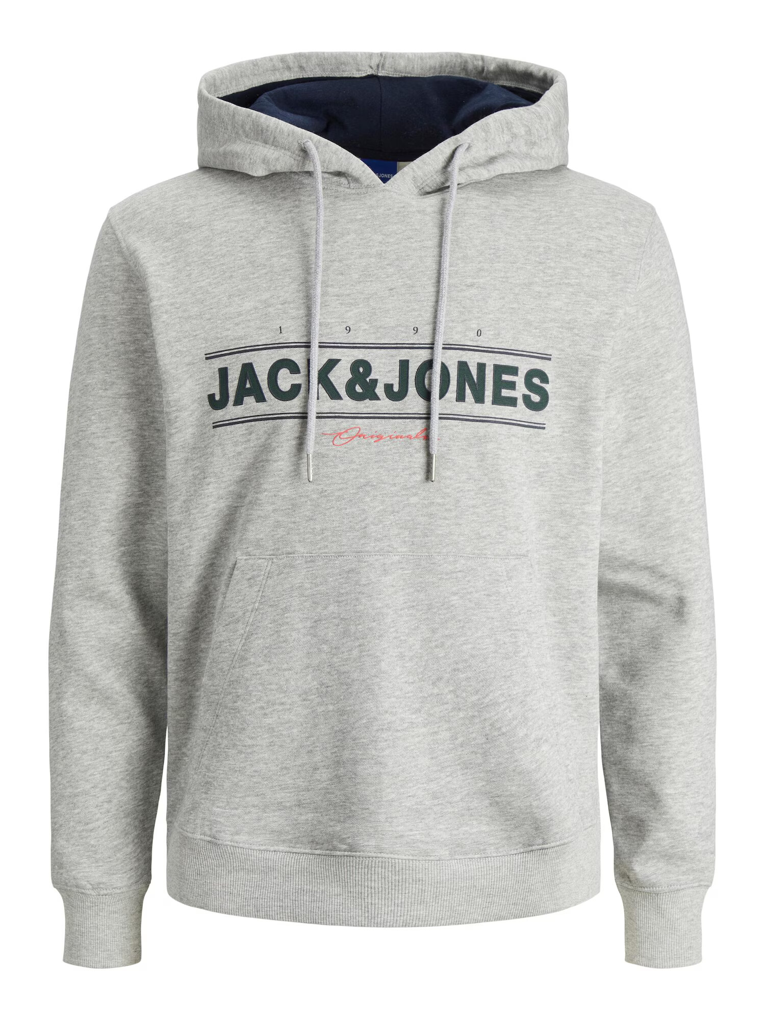 JACK & JONES Суичър 'FRIDAY' сив меланж / светлочервено / черно - Pepit.bg