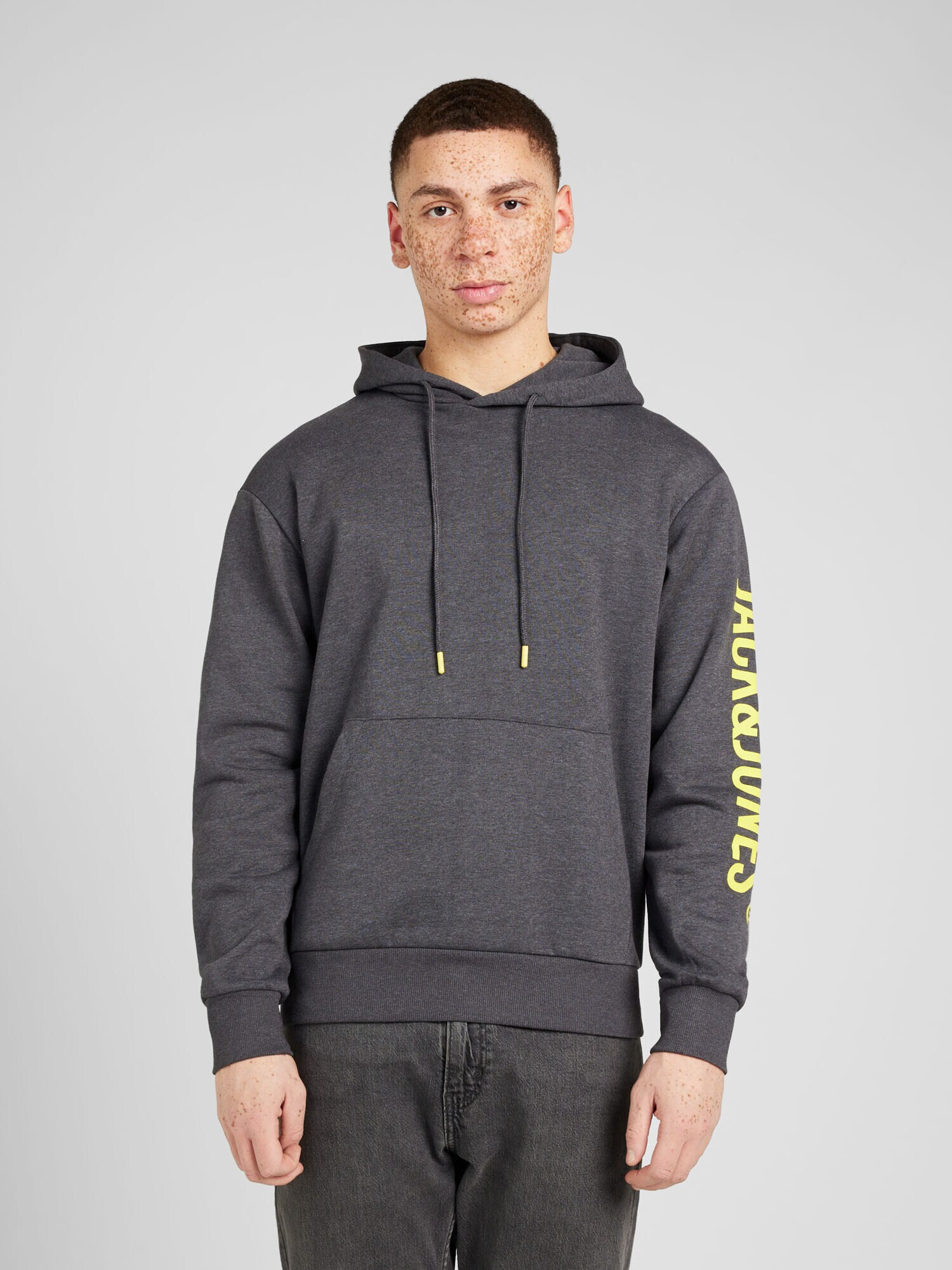 JACK & JONES Суичър 'RUNNER' жълто / тъмносиво - Pepit.bg