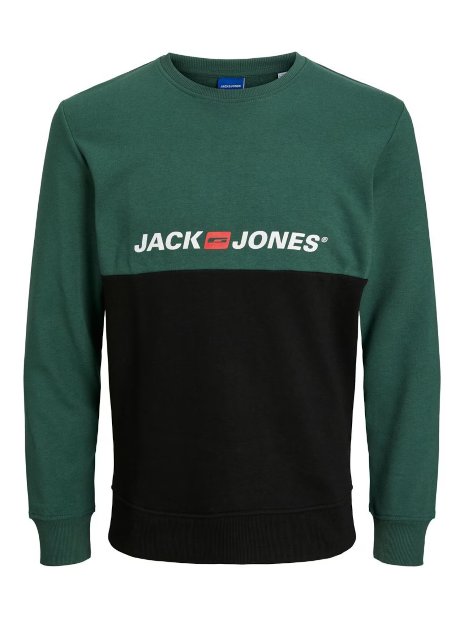 JACK & JONES Суичър зелено / оранжево / черно / бяло - Pepit.bg