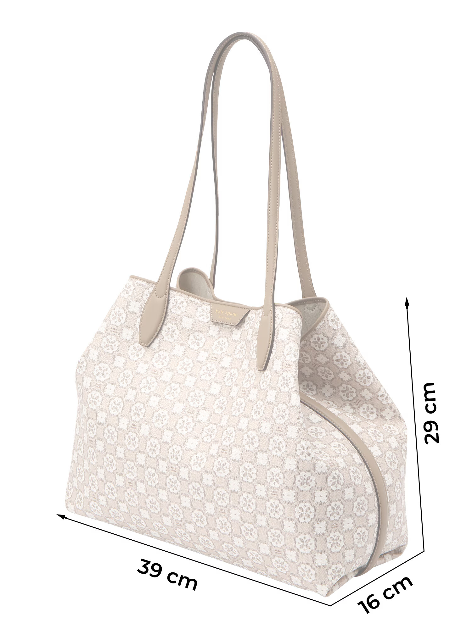 Kate Spade "Чанта тип ""Shopper""" 'Spade Flower' бежово / бяло - Pepit.bg