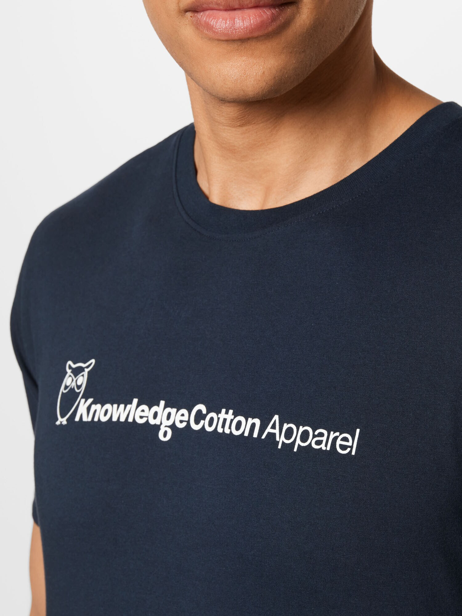 KnowledgeCotton Apparel Тениска 'ALDER' черно / бяло - Pepit.bg