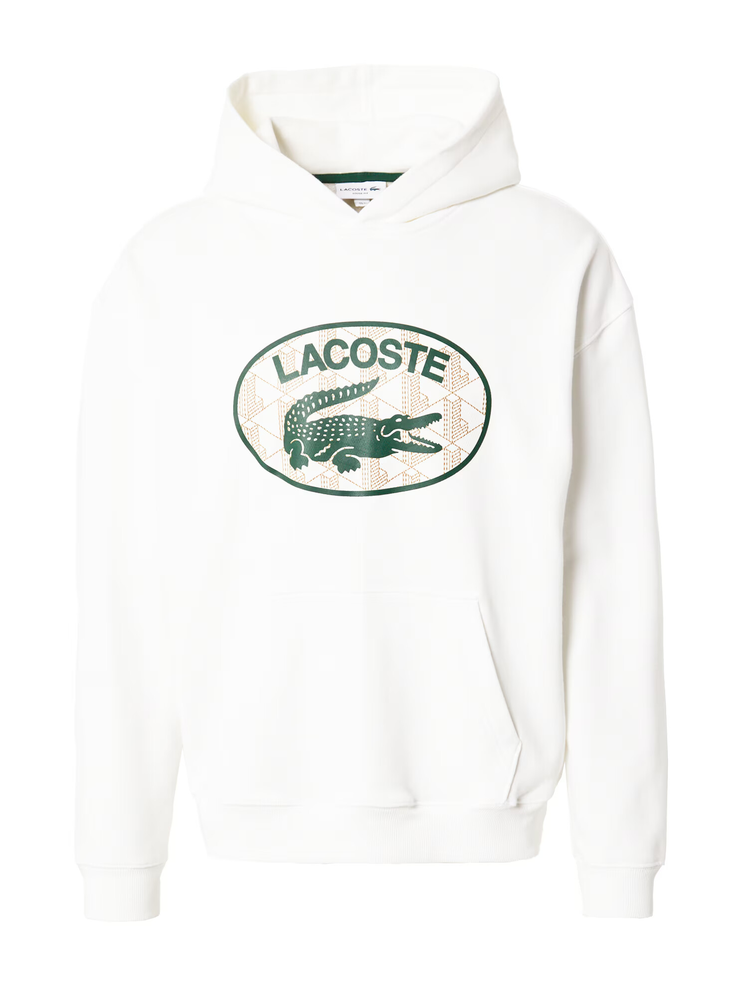 LACOSTE Суичър тъмнозелено / бяло - Pepit.bg