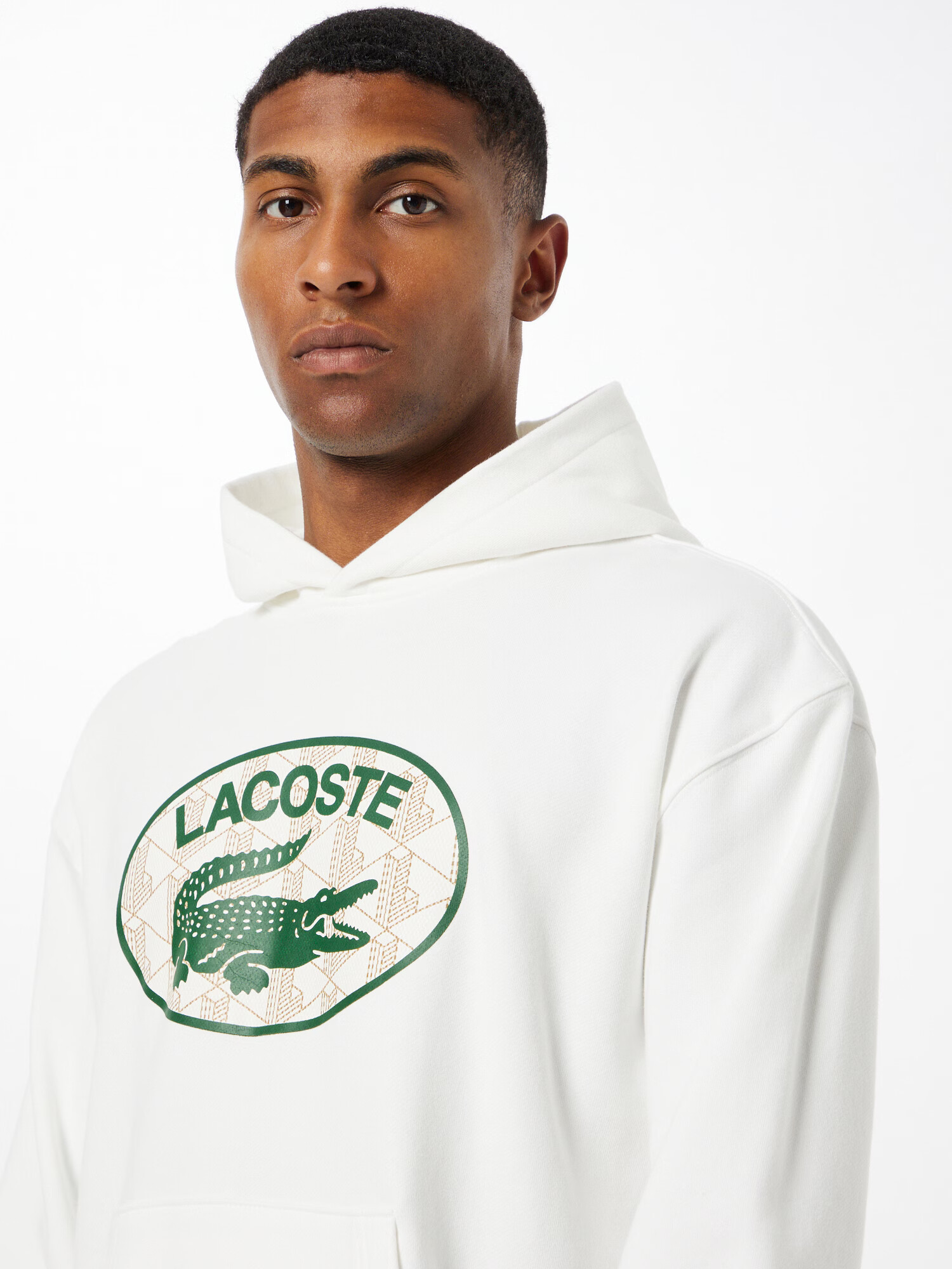 LACOSTE Суичър тъмнозелено / бяло - Pepit.bg