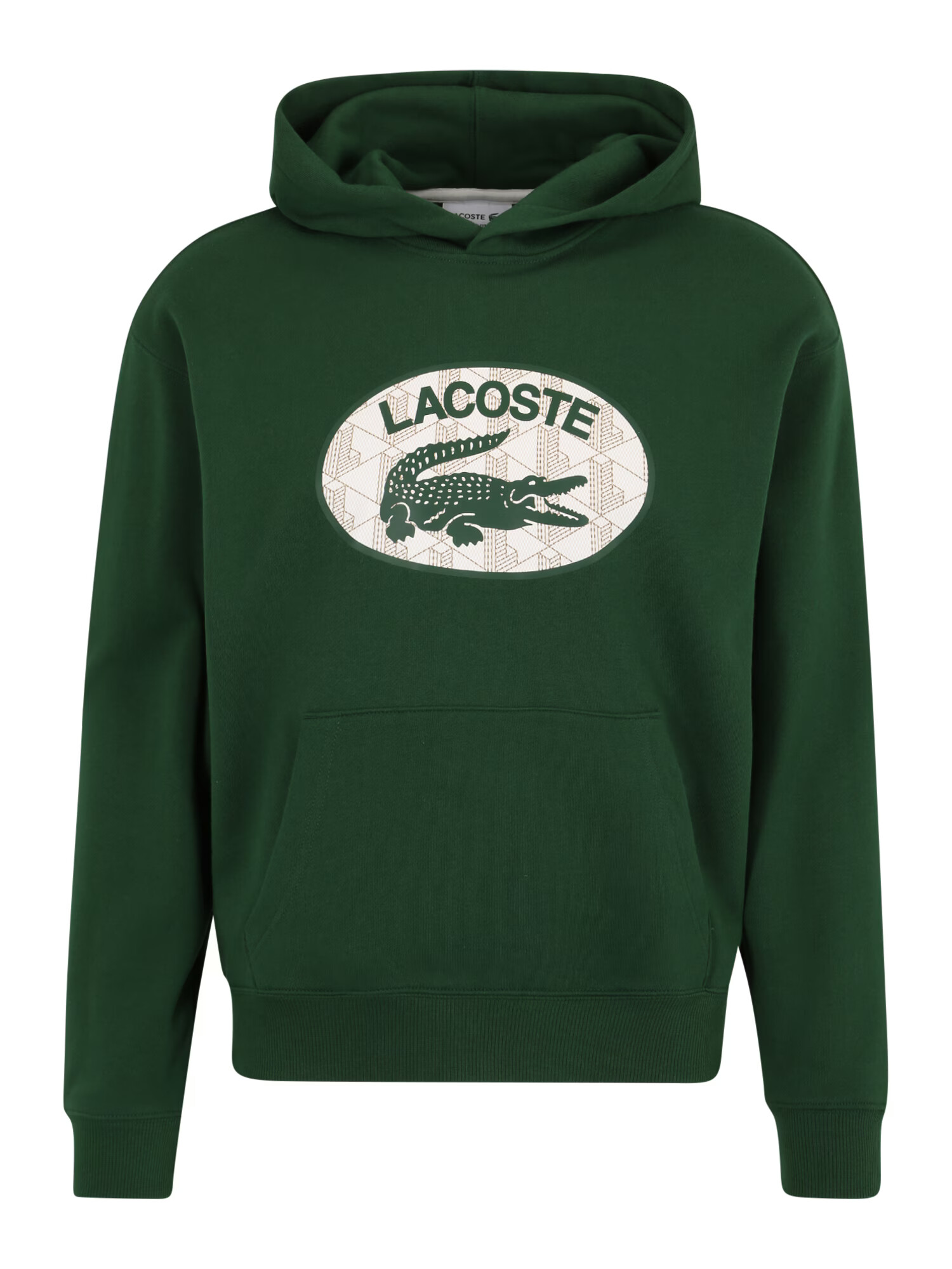 LACOSTE Суичър таупе сиво / тъмнозелено / бяло - Pepit.bg