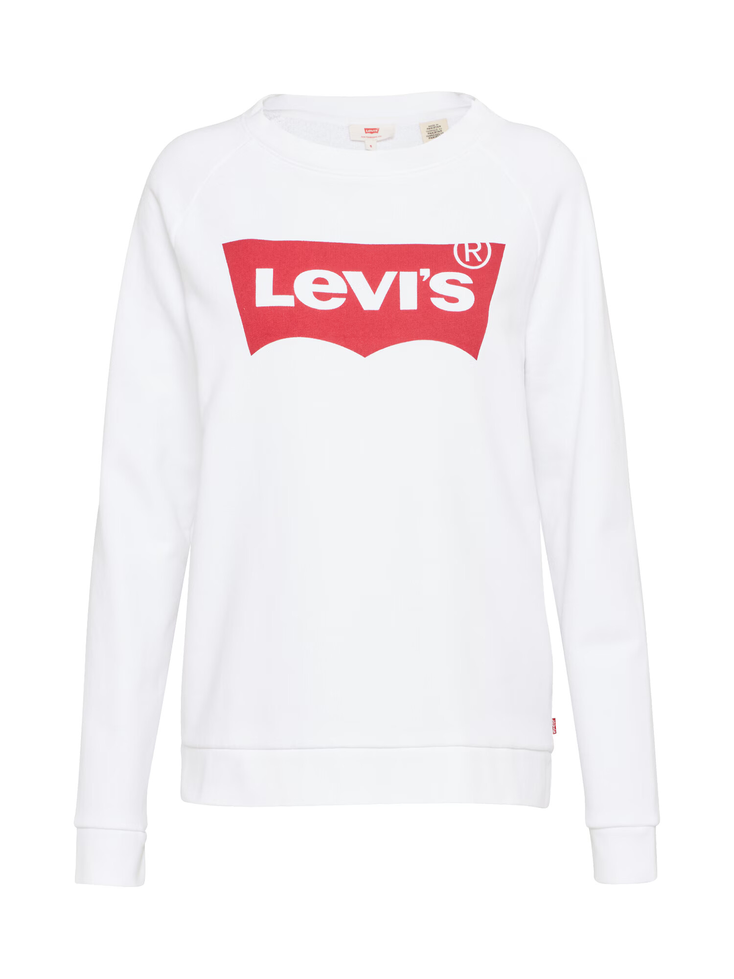 LEVI'S Суичър 'Relaxed Graphic Crew' бяло / червено - Pepit.bg