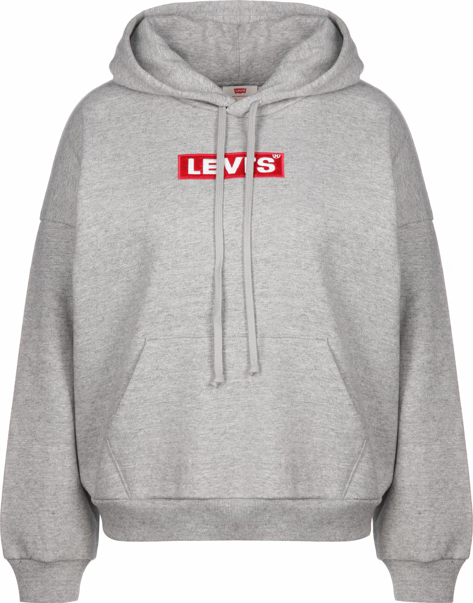 LEVI'S Суичър светлосиво / огнено червено / бяло - Pepit.bg