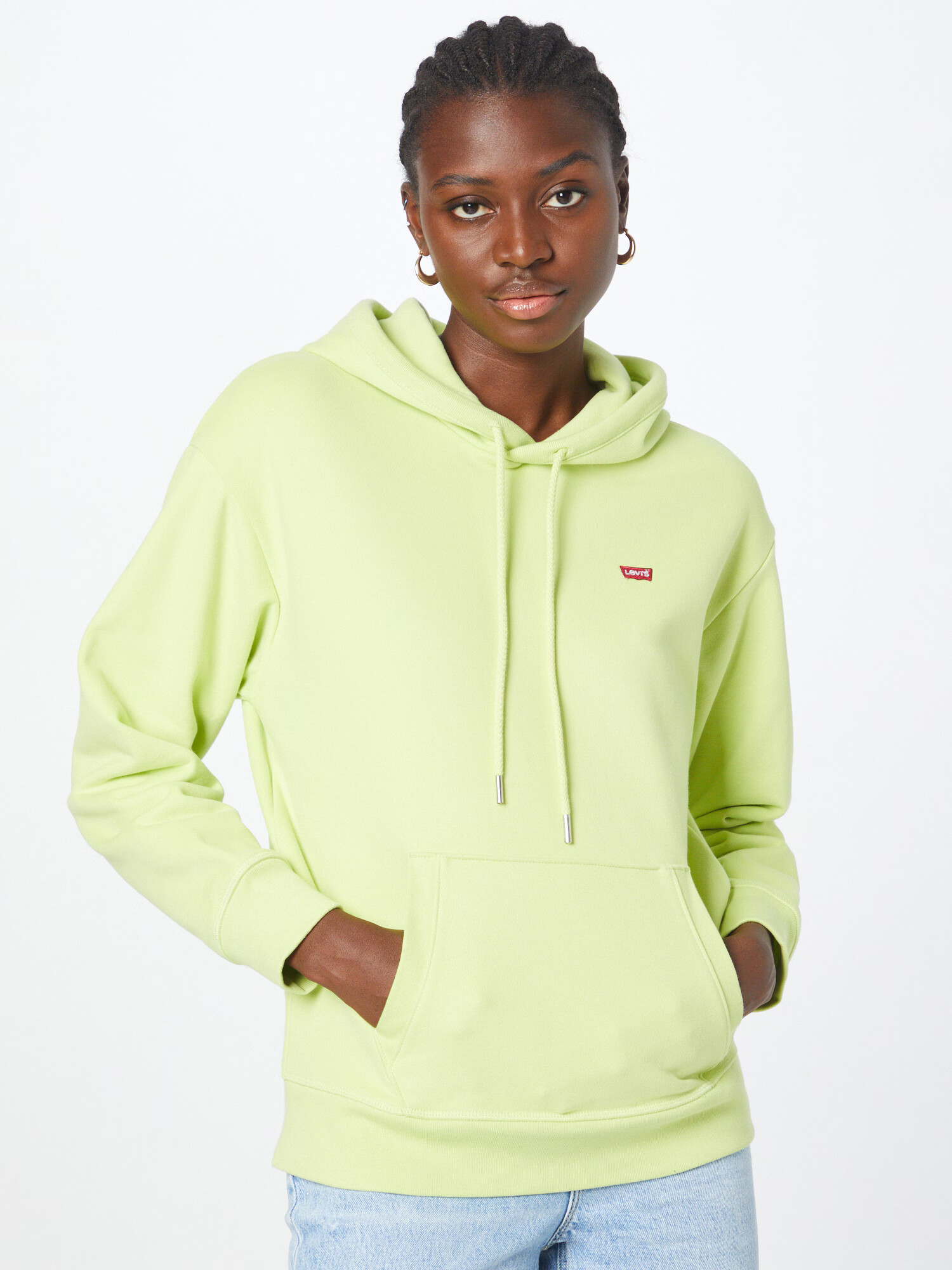 LEVI'S Суичър 'STANDARD HOODIE GREENS' киви / червено - Pepit.bg