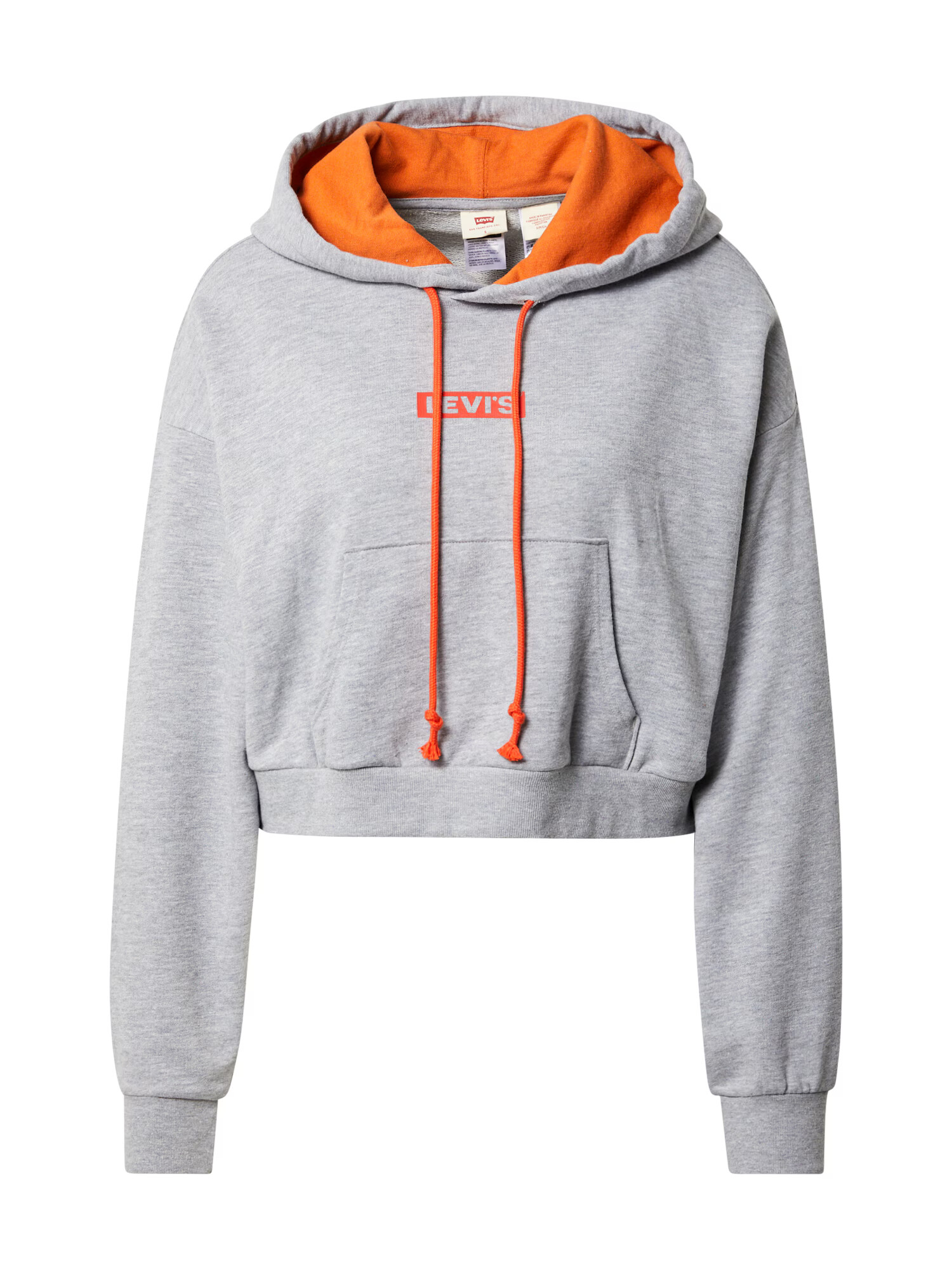 LEVI'S Суичър 'GRAPHIC LAUNDRY HOODIE GREYS' сив меланж / оранжево - Pepit.bg