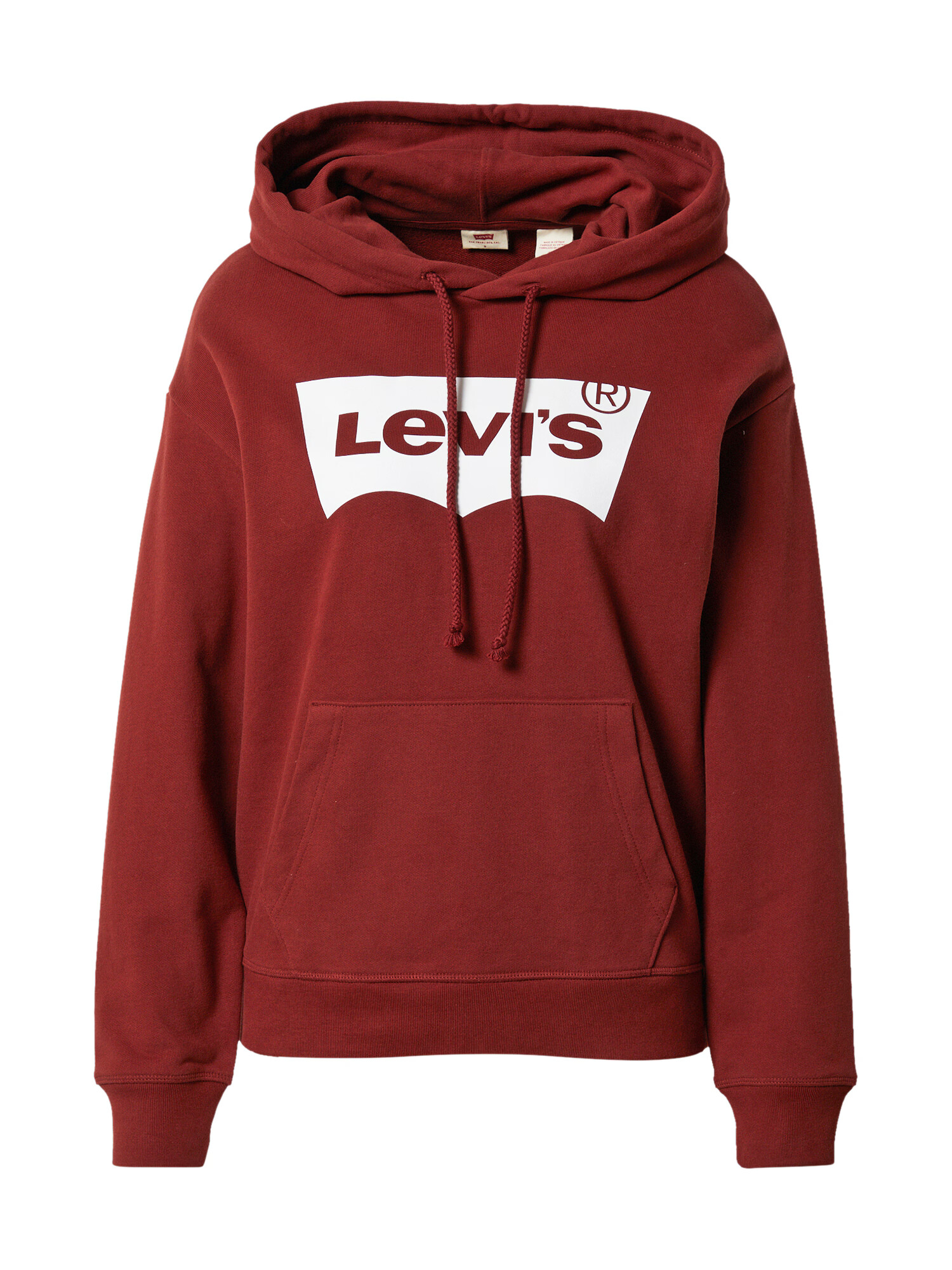 LEVI'S Суичър 'GRAPHIC STANDARD HOODIE NEUTRALS' тъмночервено / бяло - Pepit.bg