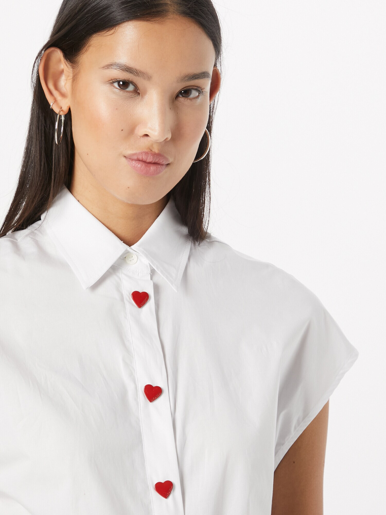 Love Moschino Блуза 'CAMICIA' червено / бяло - Pepit.bg