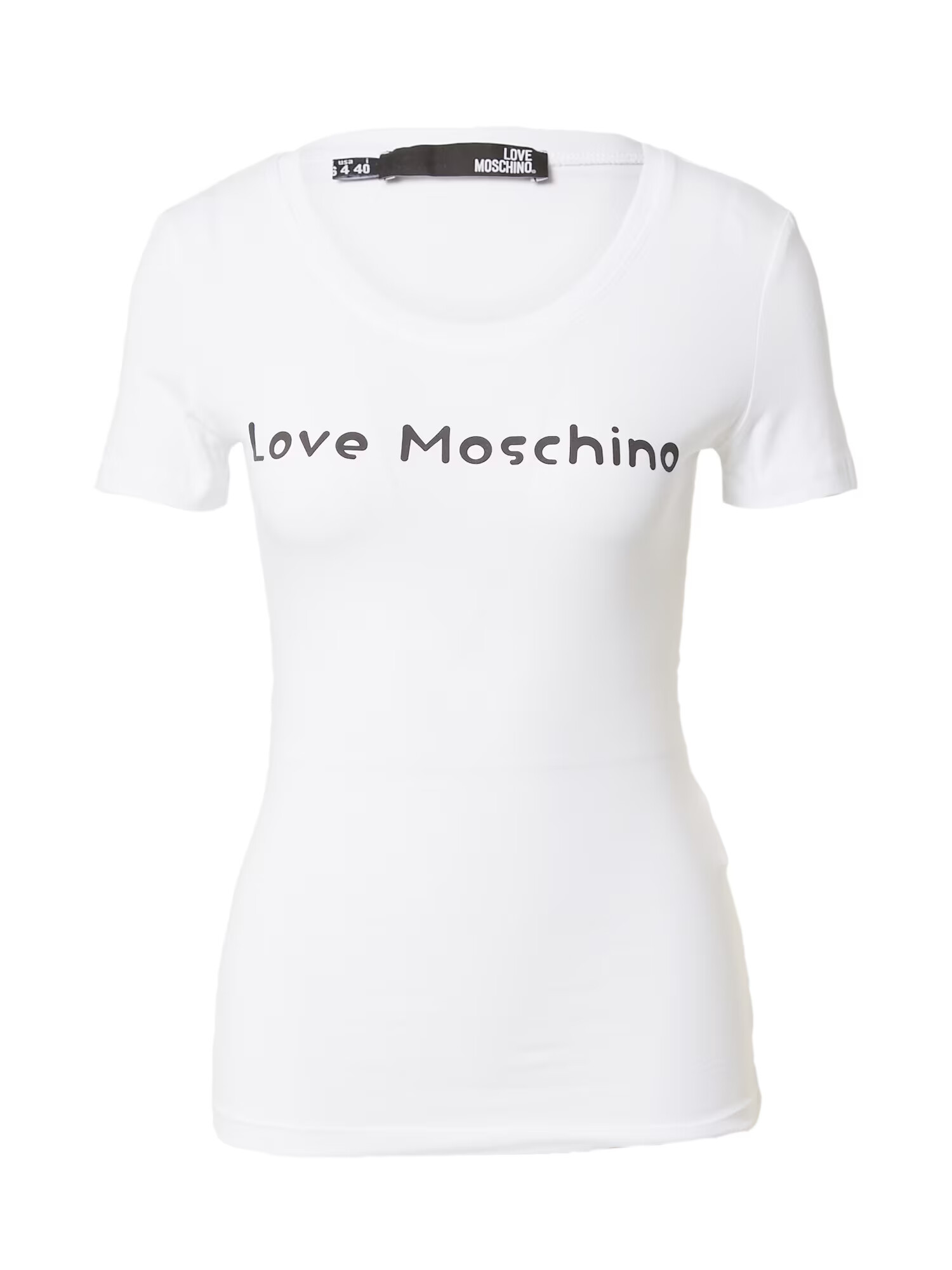 Love Moschino Тениска 'MAGLIETTA' черно / бяло - Pepit.bg