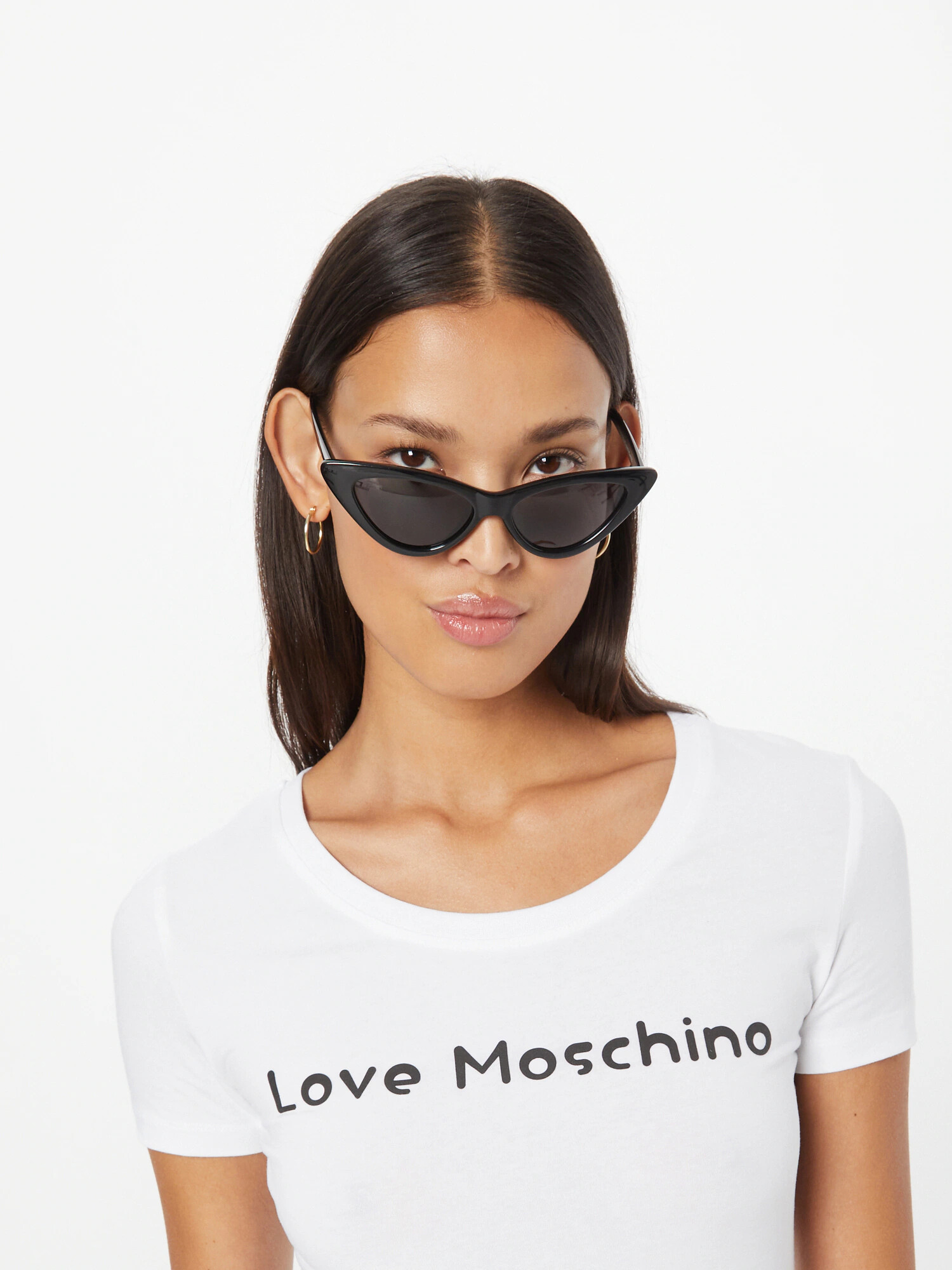 Love Moschino Тениска 'MAGLIETTA' черно / бяло - Pepit.bg