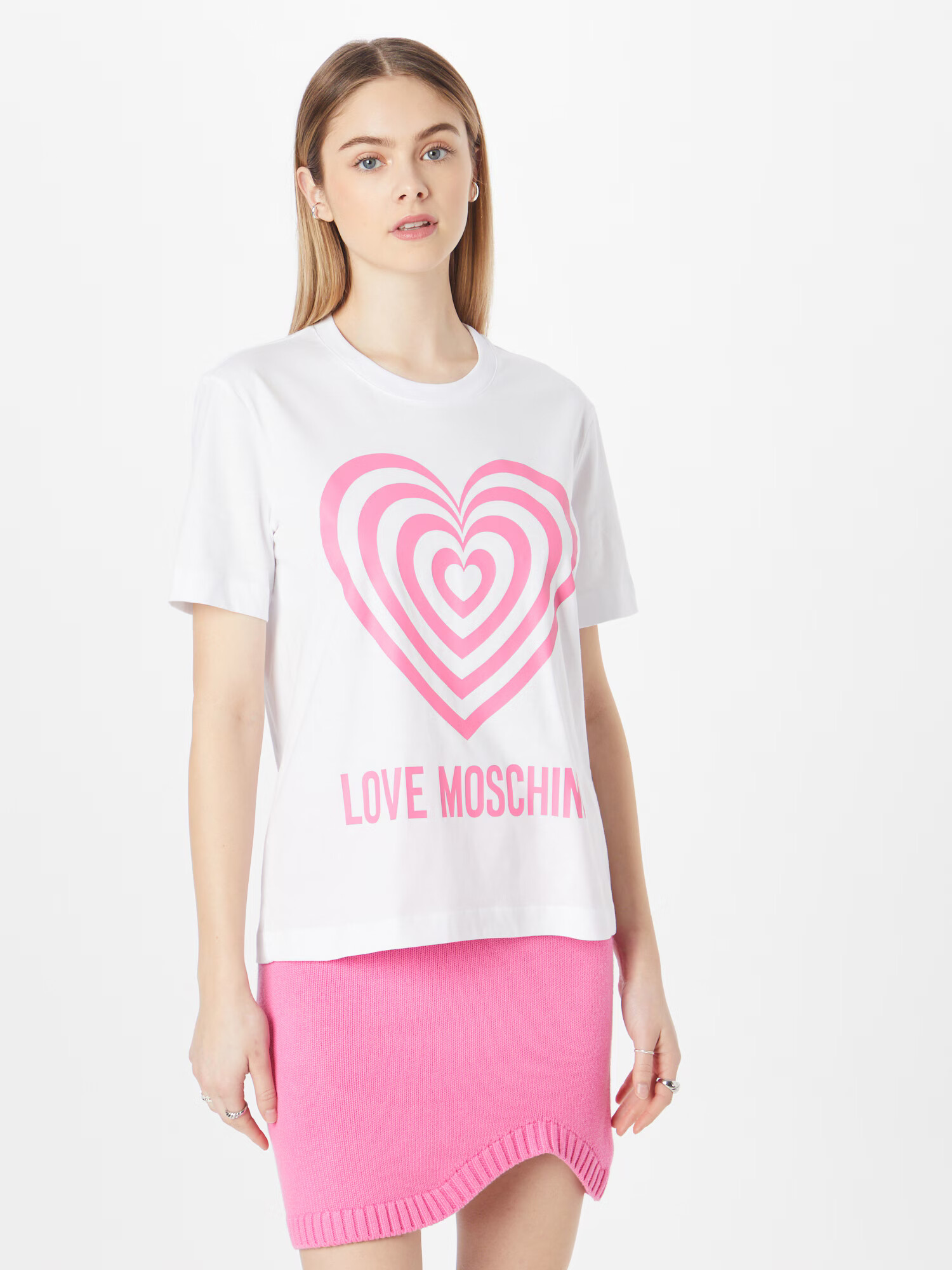 Love Moschino Тениска розово / бяло - Pepit.bg