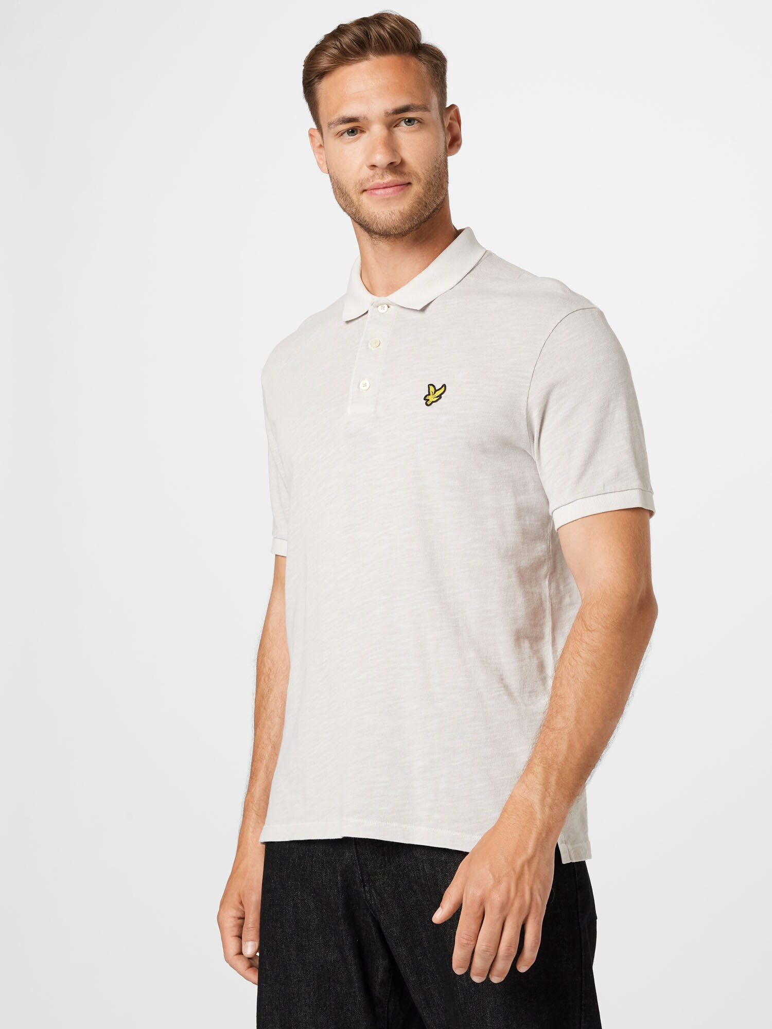 Lyle & Scott Тениска неоново жълто / черно / бял меланж - Pepit.bg