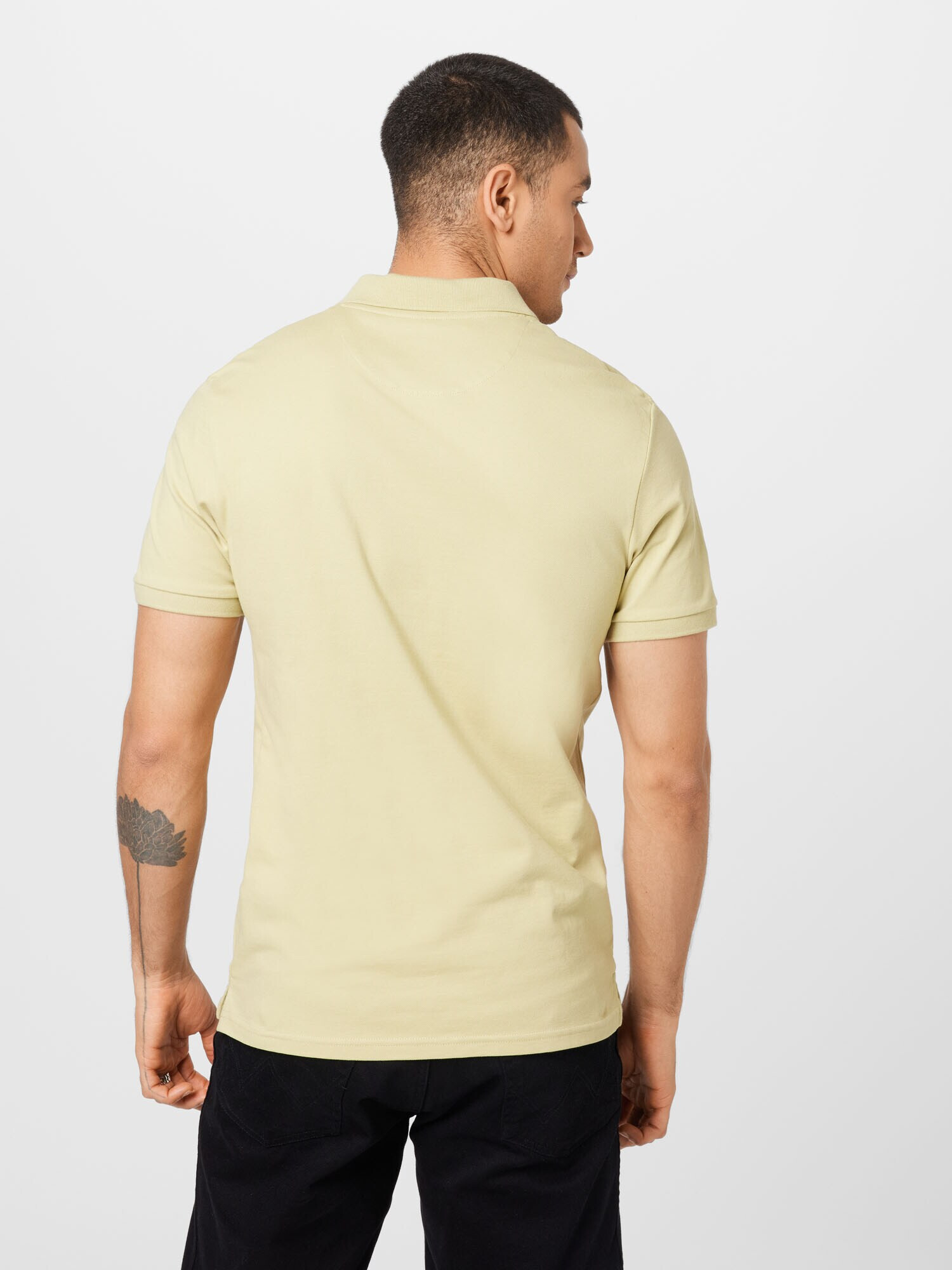 Lyle & Scott Тениска 'Plain' златистожълто / каки / черно - Pepit.bg