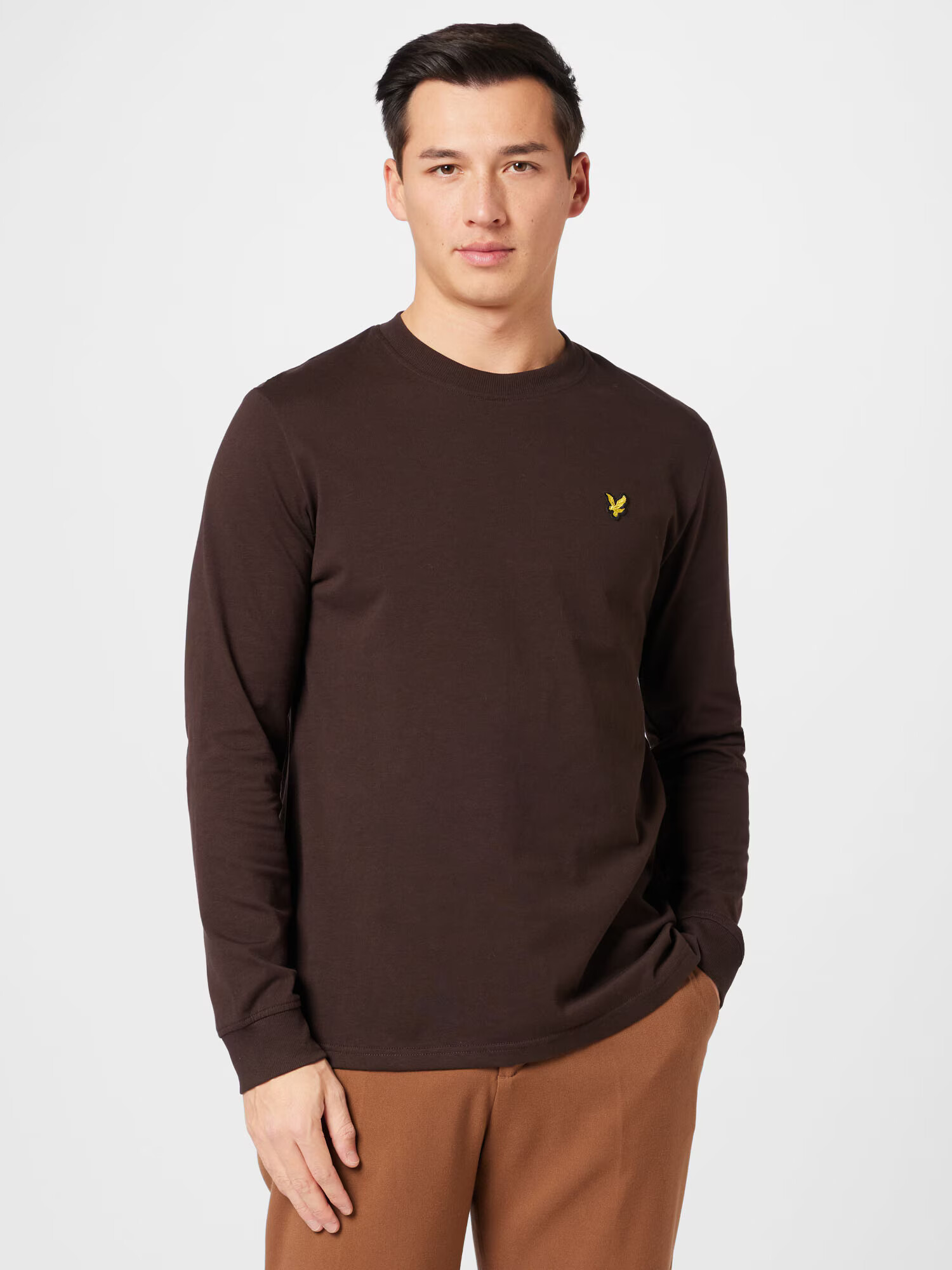 Lyle & Scott Тениска тъмнокафяво / златистожълто - Pepit.bg