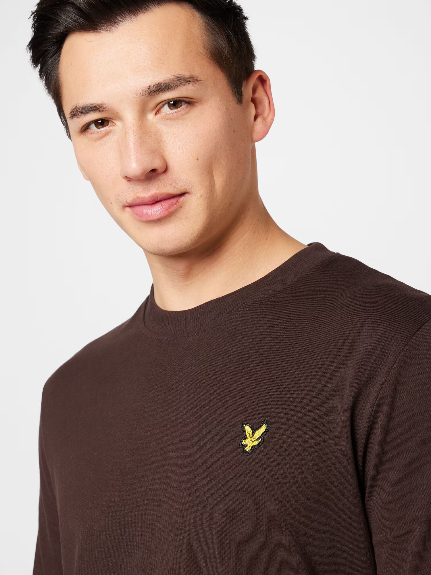 Lyle & Scott Тениска тъмнокафяво / златистожълто - Pepit.bg