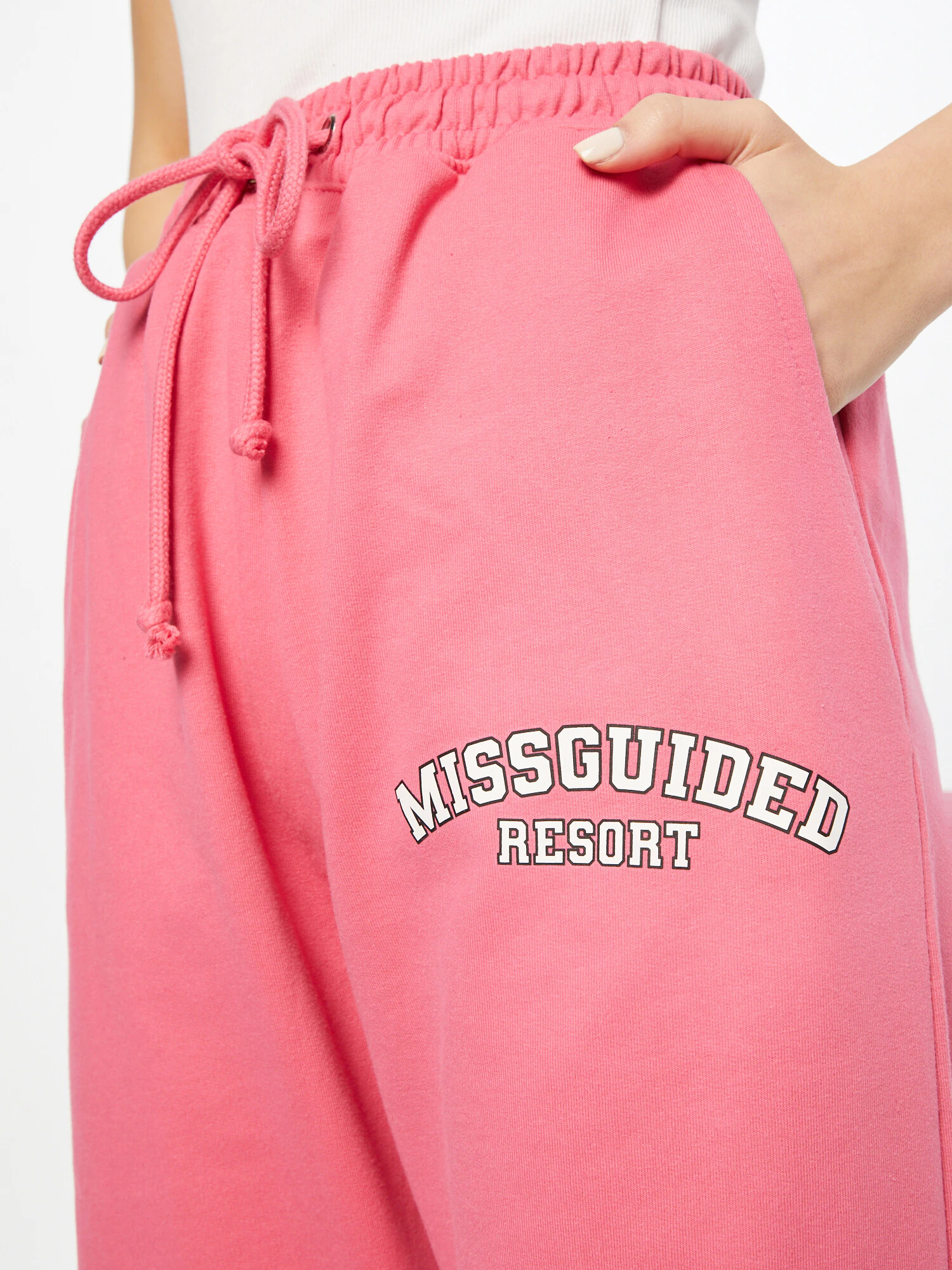 Missguided Панталон розово / черно / бяло - Pepit.bg