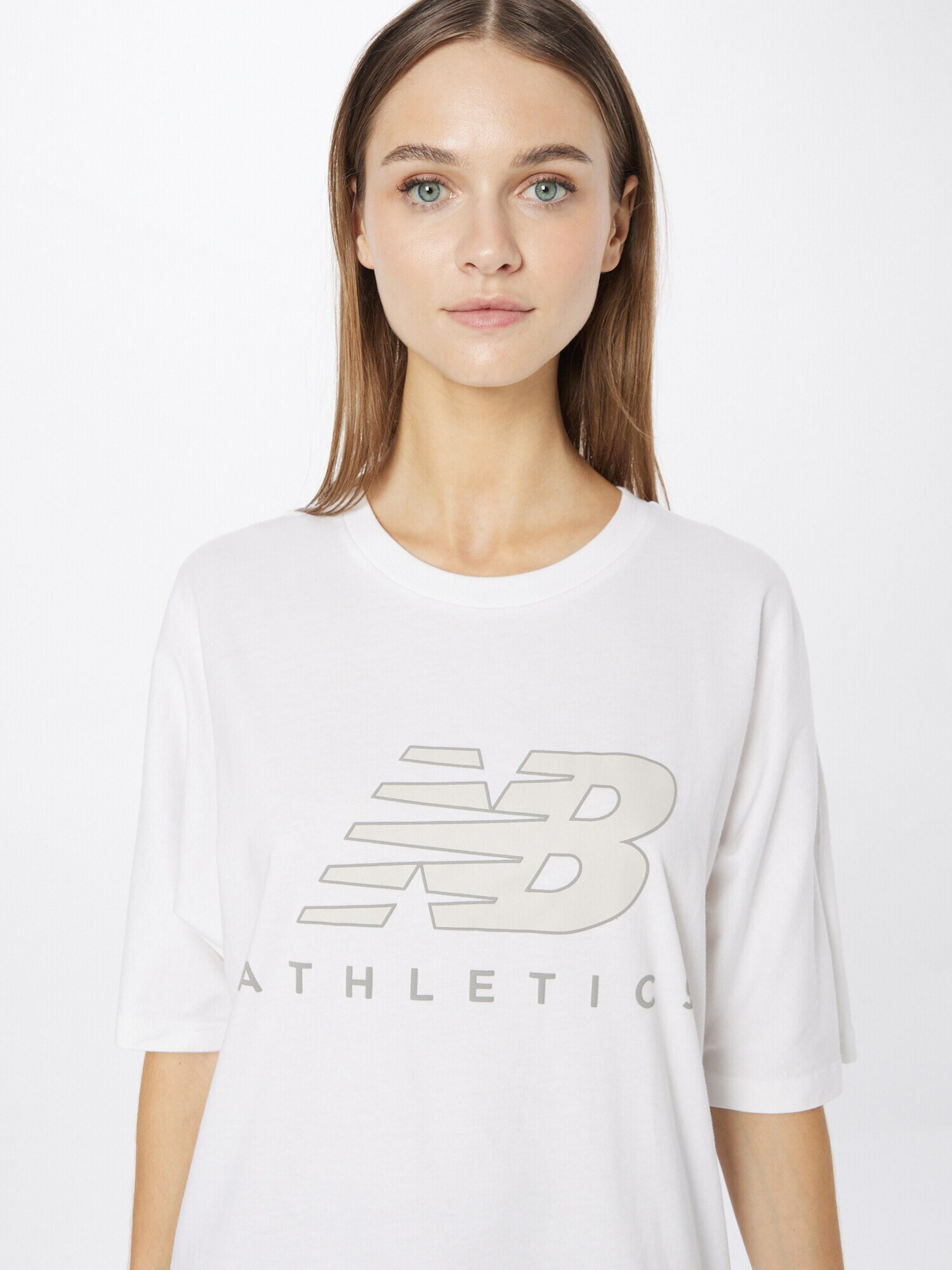 new balance Тениска 'Athletics' кремаво / сиво / бяло - Pepit.bg