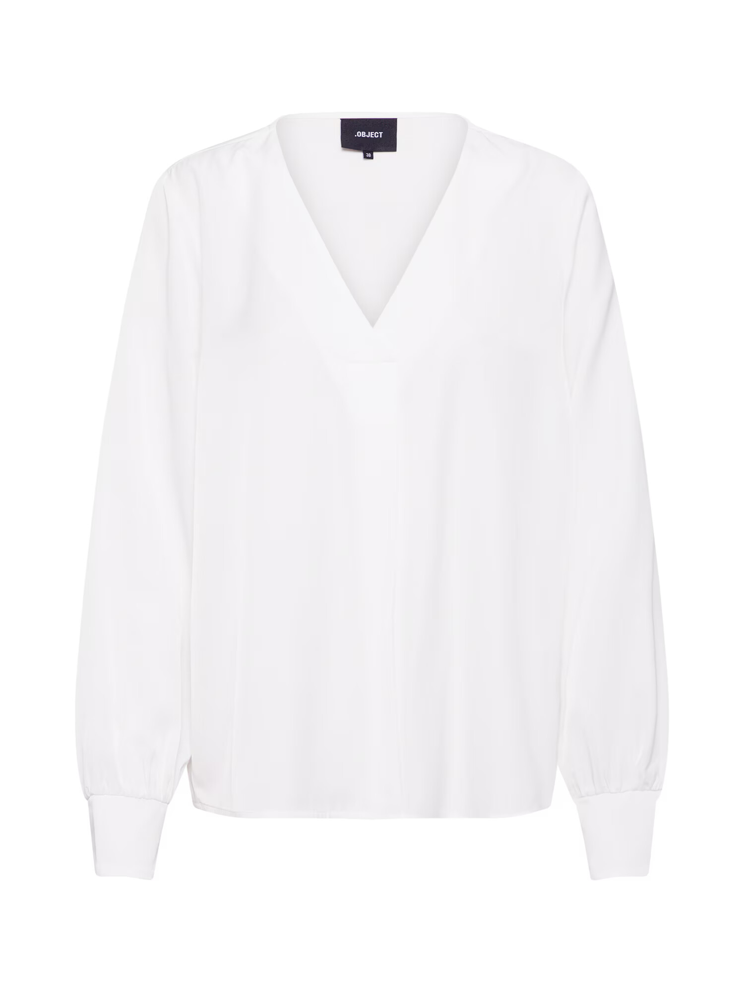 OBJECT Блуза 'OBJEILEEN L/S V-NECK TOP NOOS' бяло - Pepit.bg