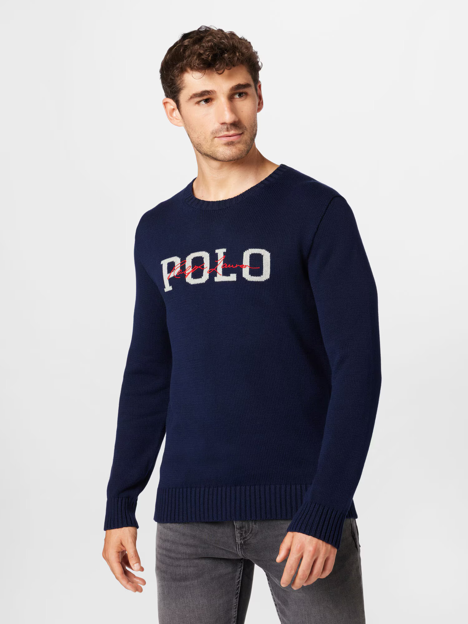 Polo Ralph Lauren Пуловер светлобежово / нейви синьо / гренадин - Pepit.bg