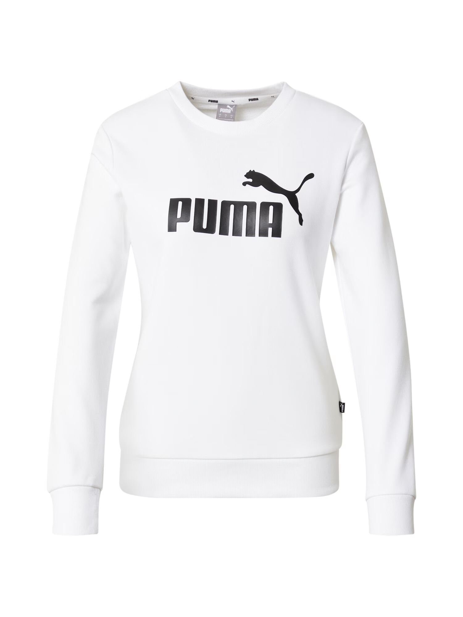 PUMA Спортен суитшърт с качулка черно / бяло - Pepit.bg