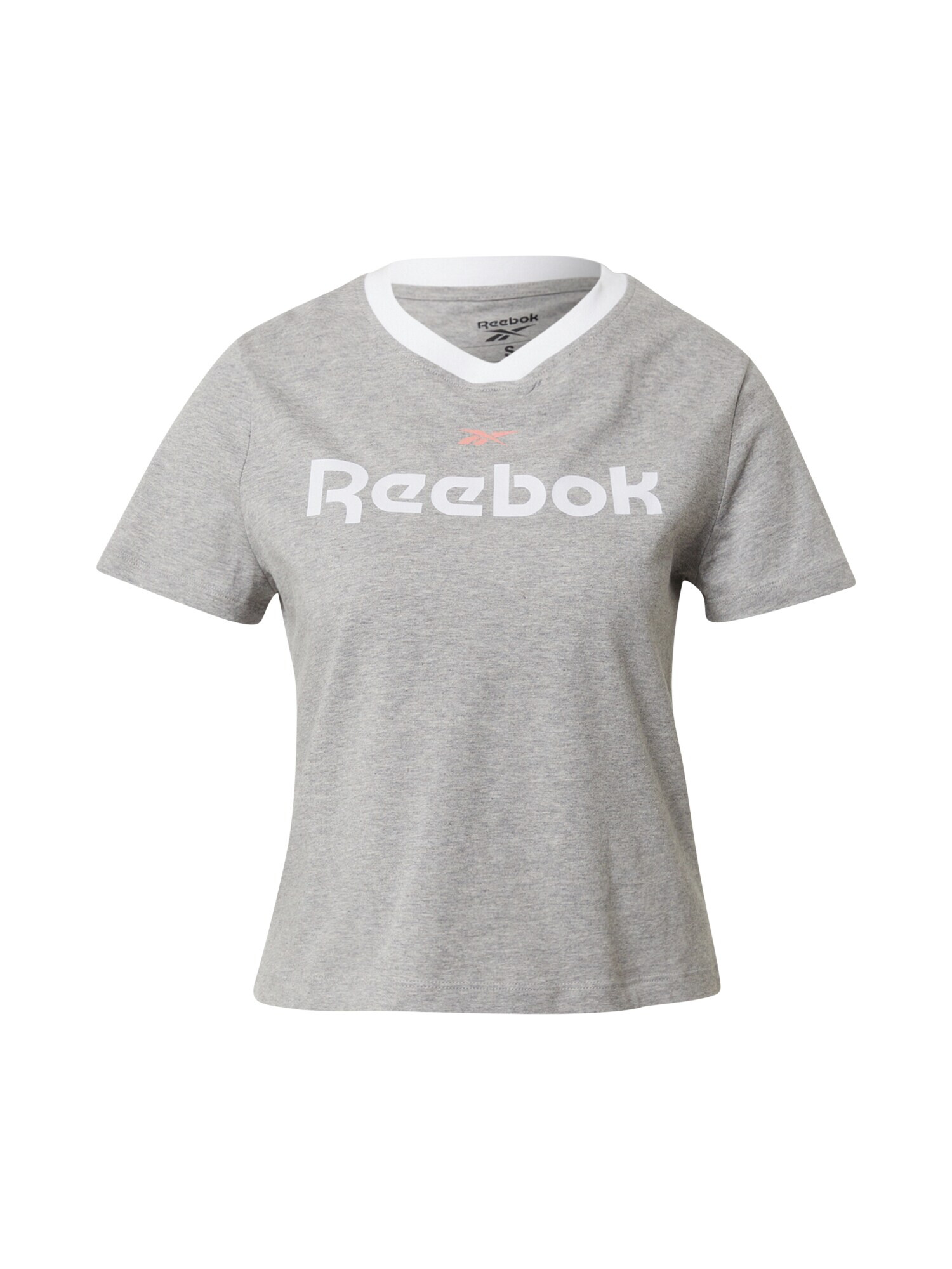 Reebok Sport Функционална тениска сив меланж / бяло / пъпеш - Pepit.bg