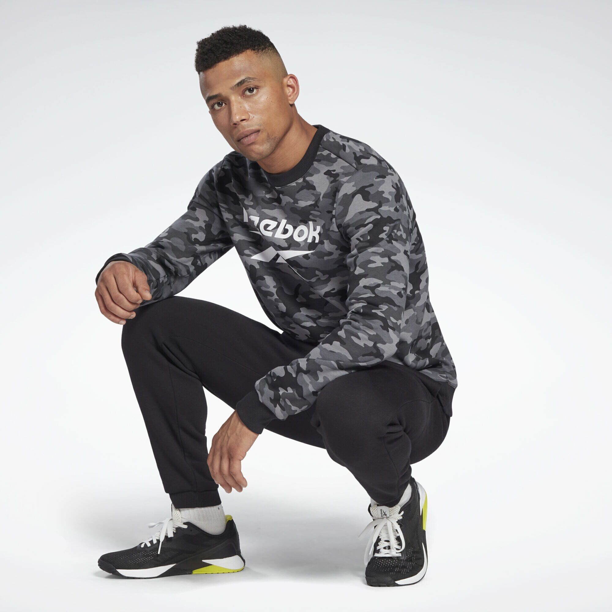 Reebok Sport Спортен блузон сиво / черно / бяло - Pepit.bg