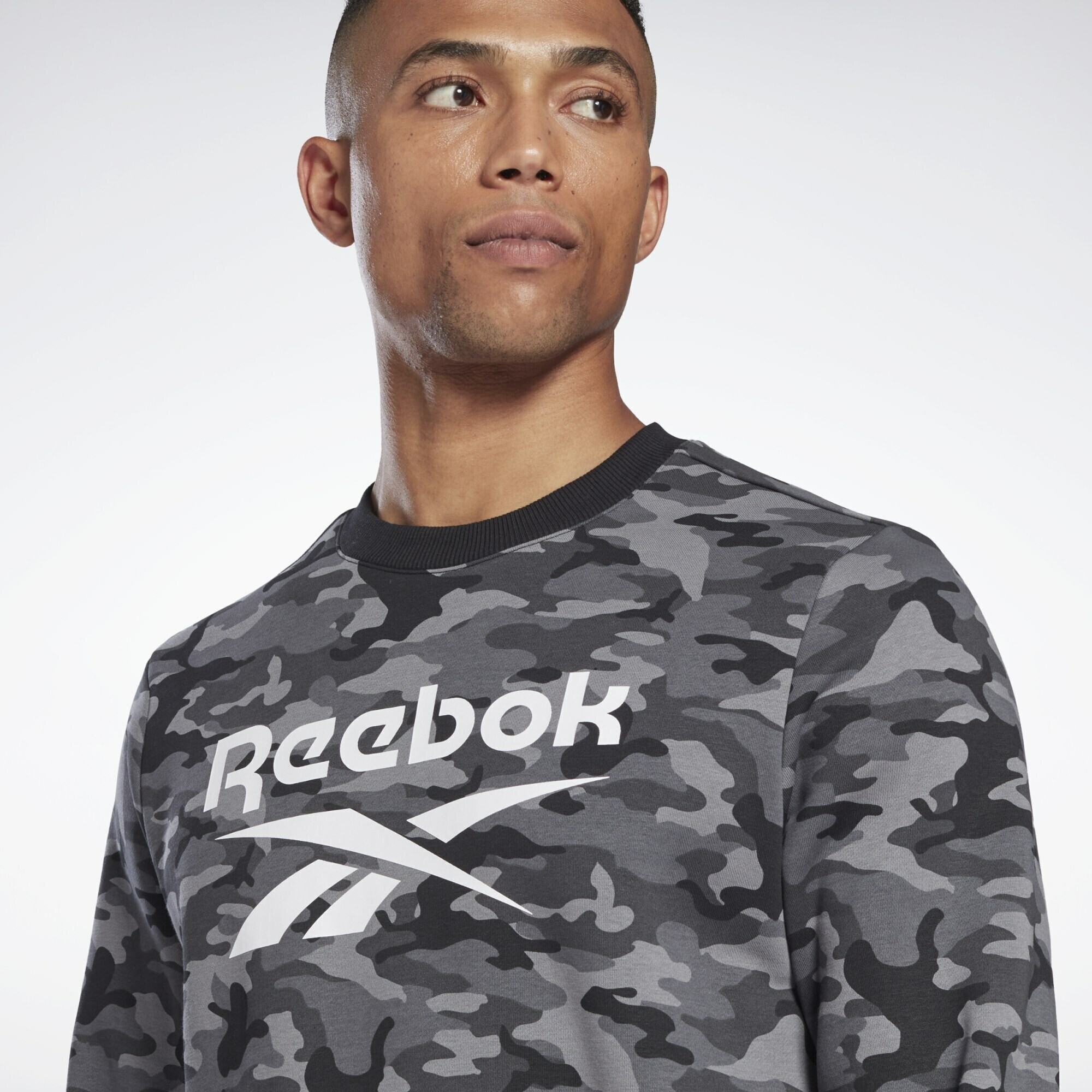 Reebok Sport Спортен блузон сиво / черно / бяло - Pepit.bg