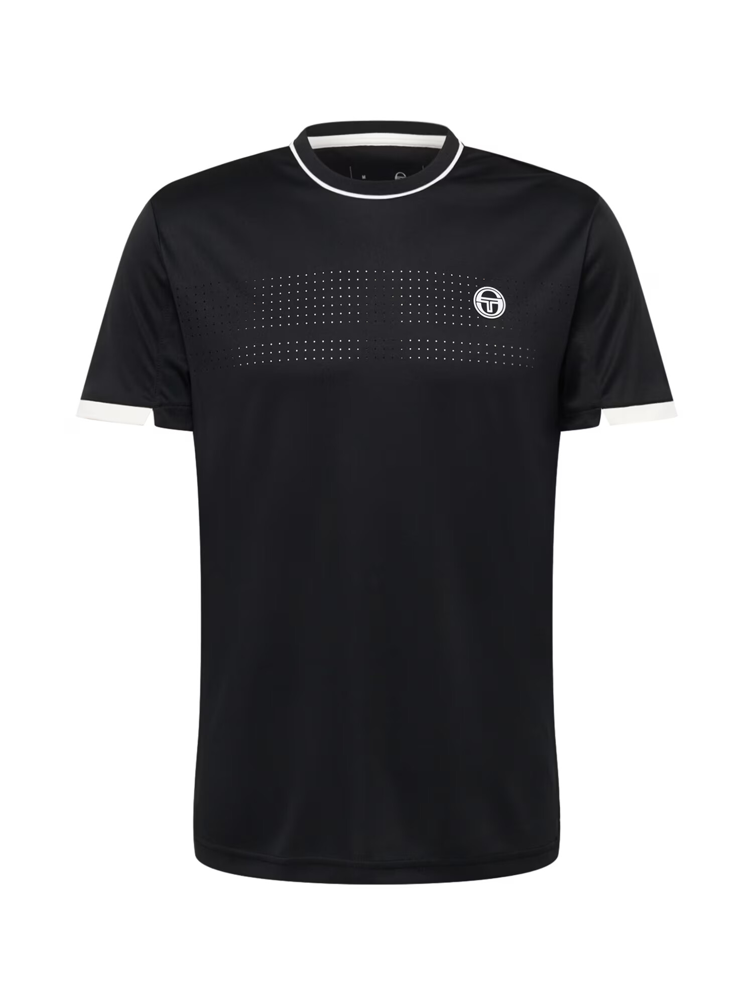 Sergio Tacchini Функционална тениска антрацитно черно / бяло - Pepit.bg