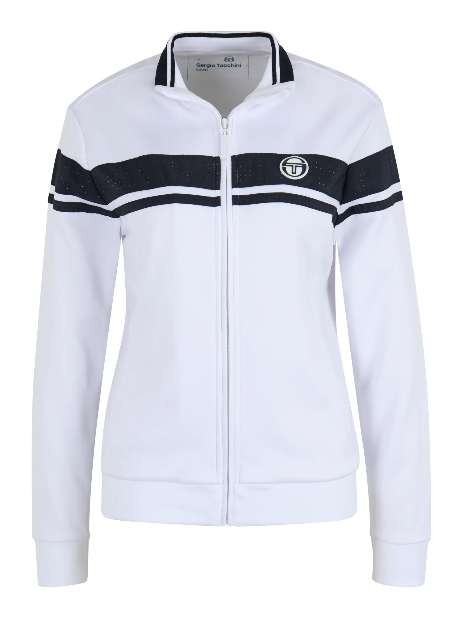 Sergio Tacchini Спортна жилетка с качулка нейви синьо / камък / бяло - Pepit.bg