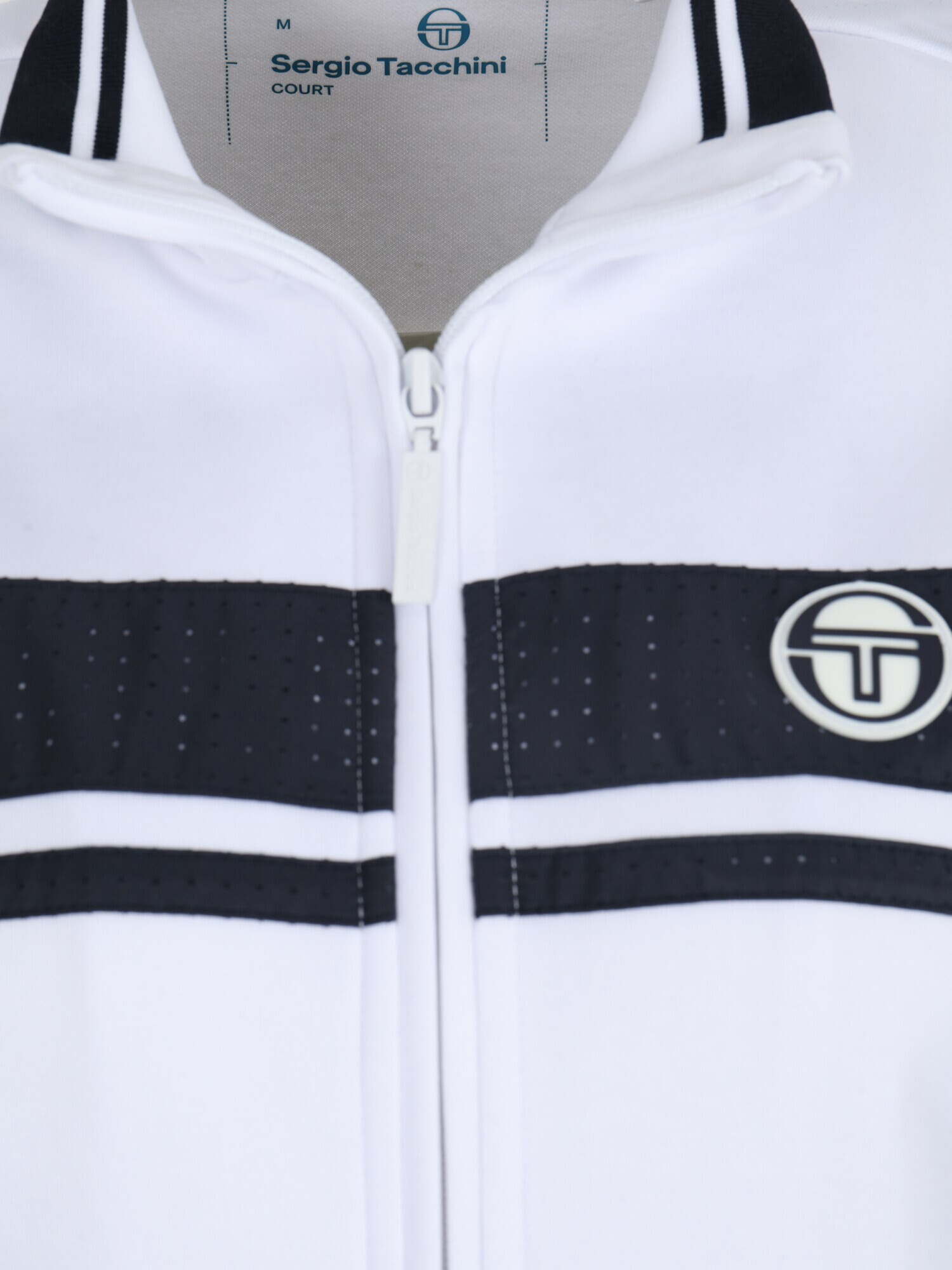 Sergio Tacchini Спортна жилетка с качулка нейви синьо / камък / бяло - Pepit.bg