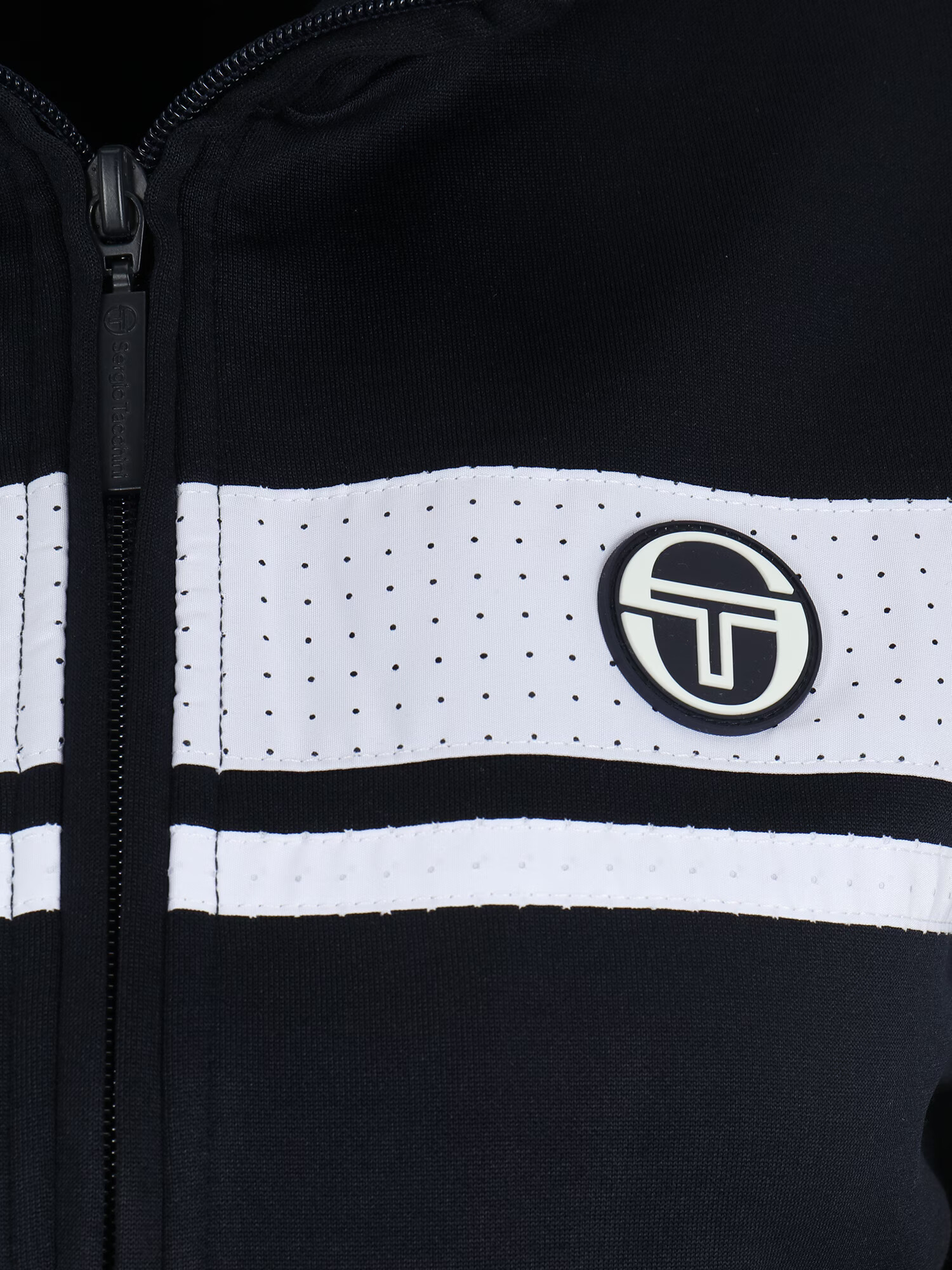 Sergio Tacchini Спортна жилетка с качулка нейви синьо / бяло - Pepit.bg