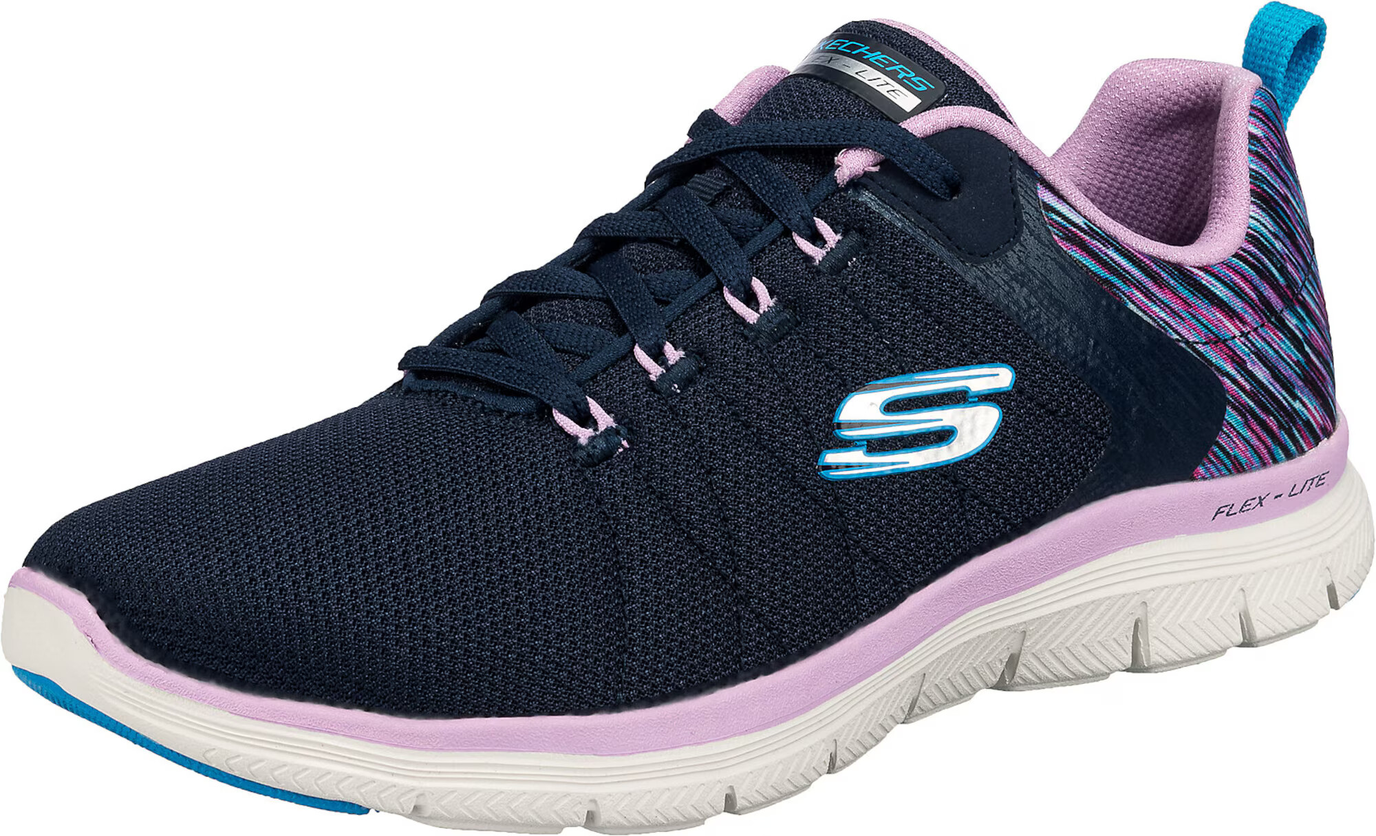 SKECHERS Ниски маратонки 'Flex Appeal 4.4' тъмносиньо / тюркоазен / бледоморав / розово - Pepit.bg