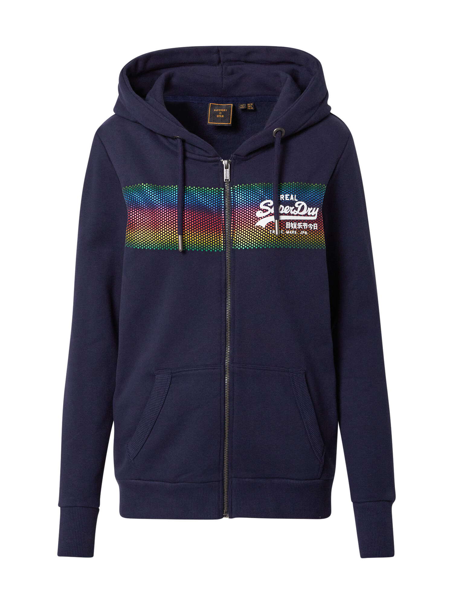 Superdry Sweatjacke 'Retro Rainbow' нейви синьо / пъстро - Pepit.bg